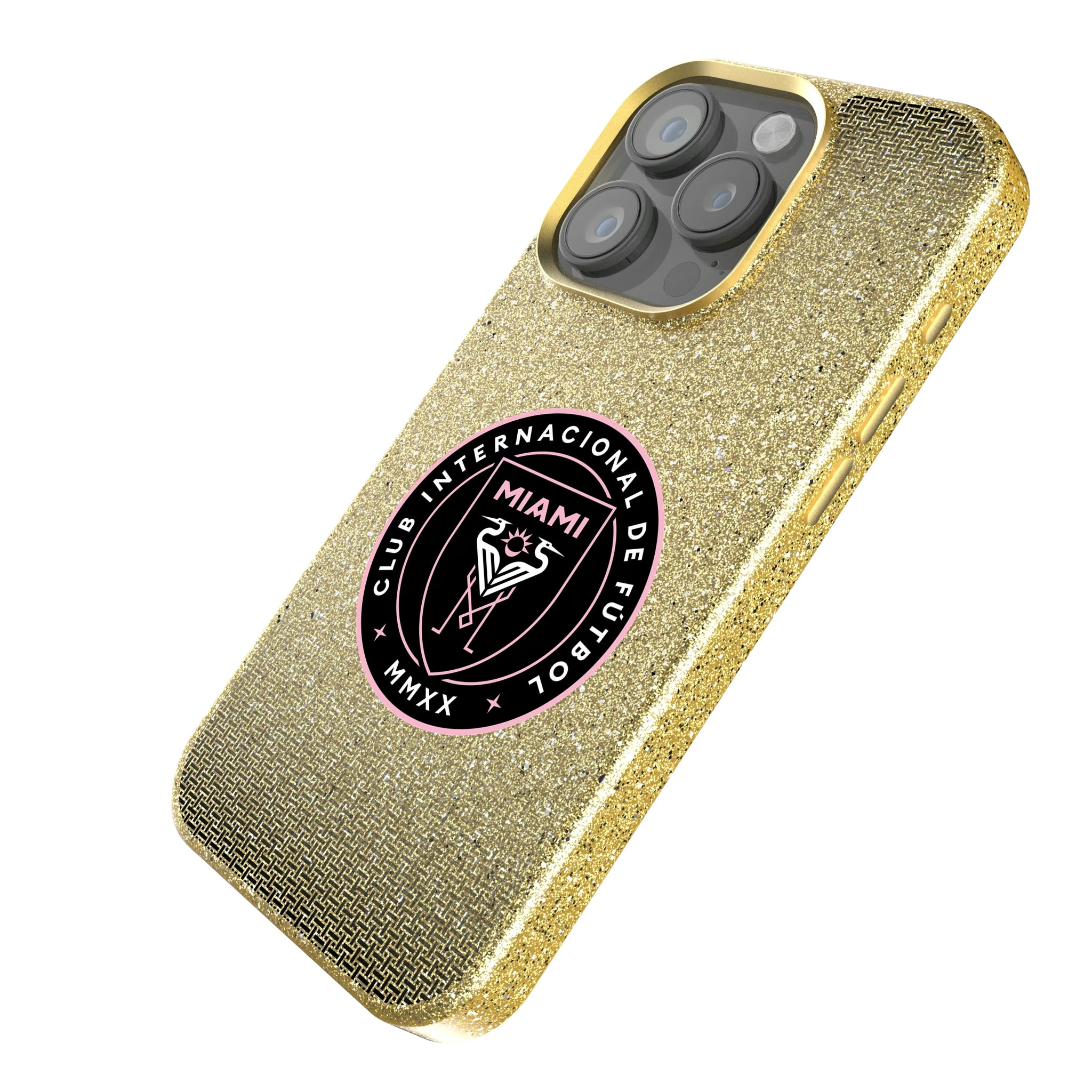 Inter Miami CF Linen iPhone Bling Phone Case for Apple iPhone - Isometric View