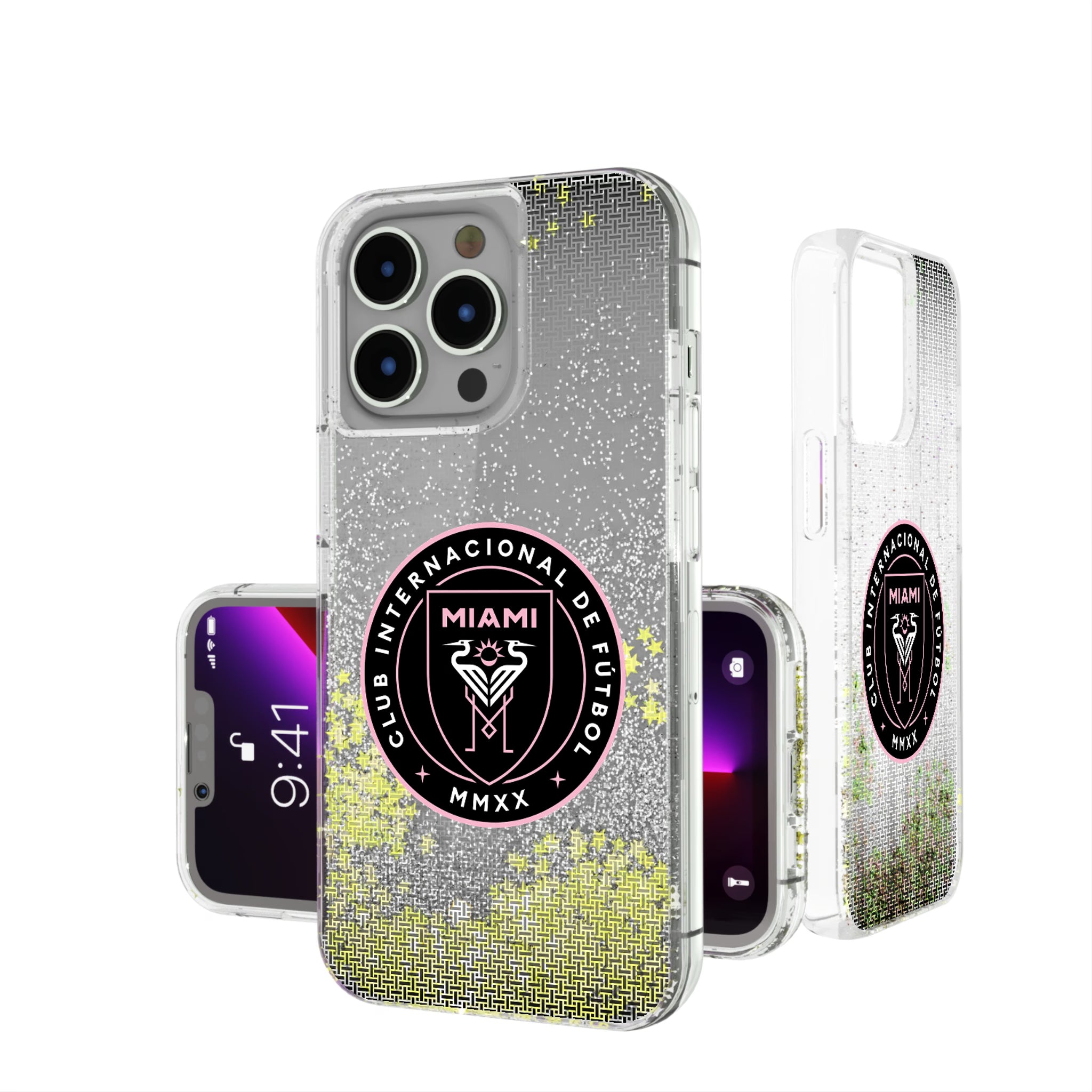 Inter Miami CF Linen iPhone Glitter Phone Case for Apple iPhone