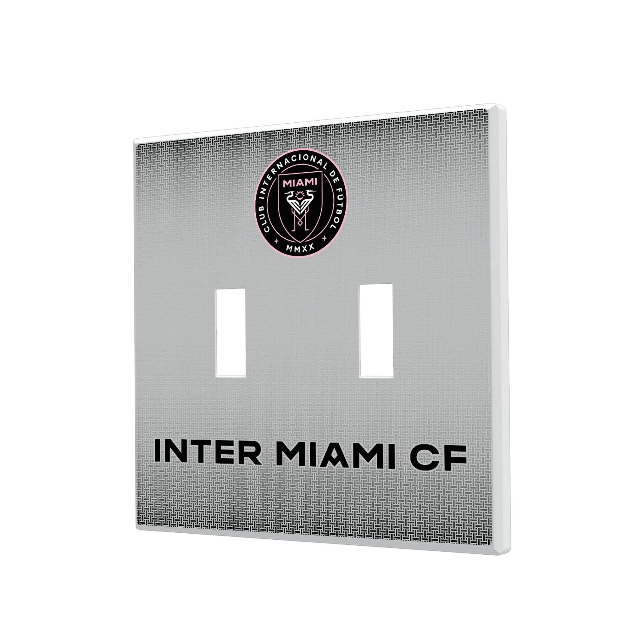 Inter Miami CF Linen Hidden-Screw Light Switch Plate#Style_Double Toggle
