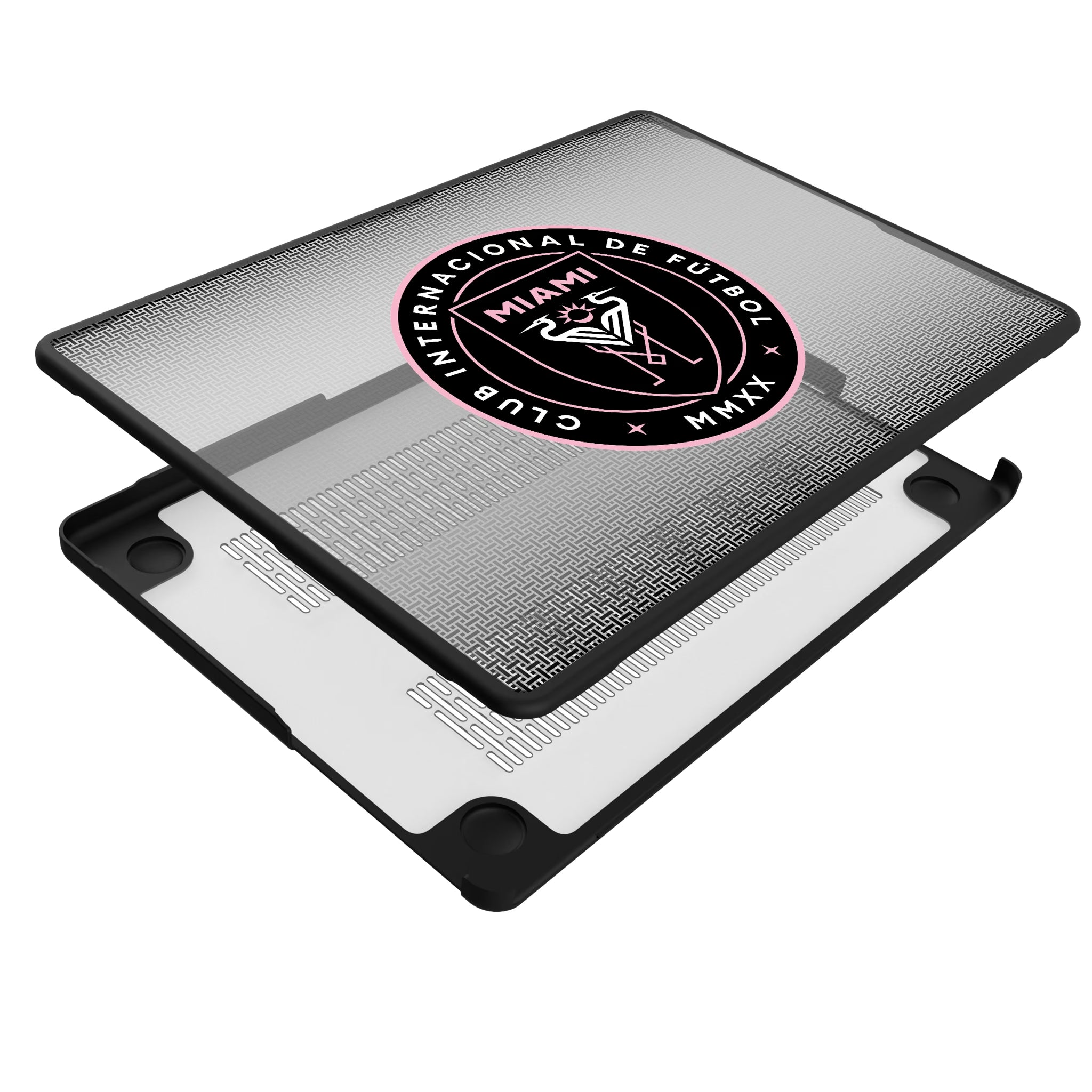 Inter Miami CF Linen MacBook Laptop Case for Apple MacBook - Isometric View#Device_MacBook Pro (14-inch, 2021) / MacBook Pro (14-inch, 2023) / MacBook Pro (14-inch, 2024)