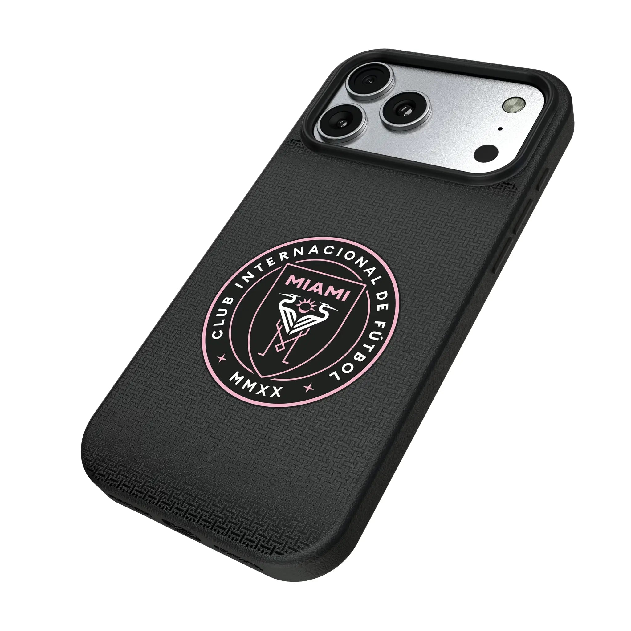 Inter Miami CF Linen iPhone MagSafe Compatible Phone Case for Apple iPhone - Isometric View#Device_iPhone 17 Pro Max