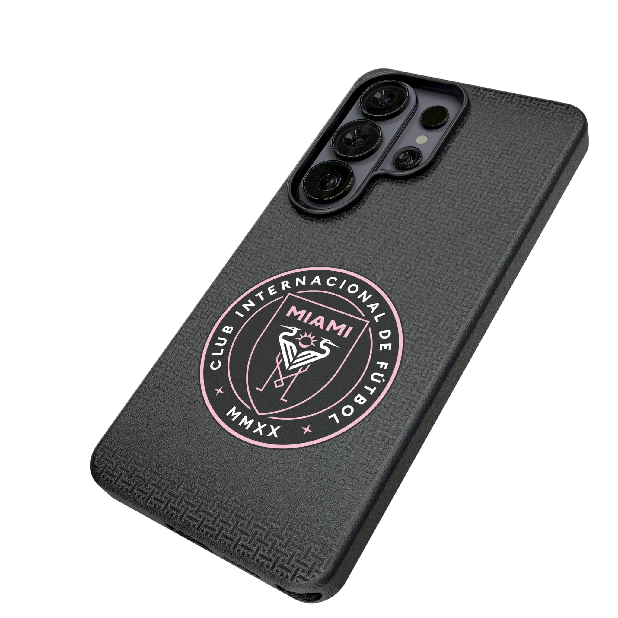 Inter Miami CF Linen Galaxy MagSafe Compatible Phone Case for Samsung Galaxy - Isometric View#Device_Galaxy S26 Ultra