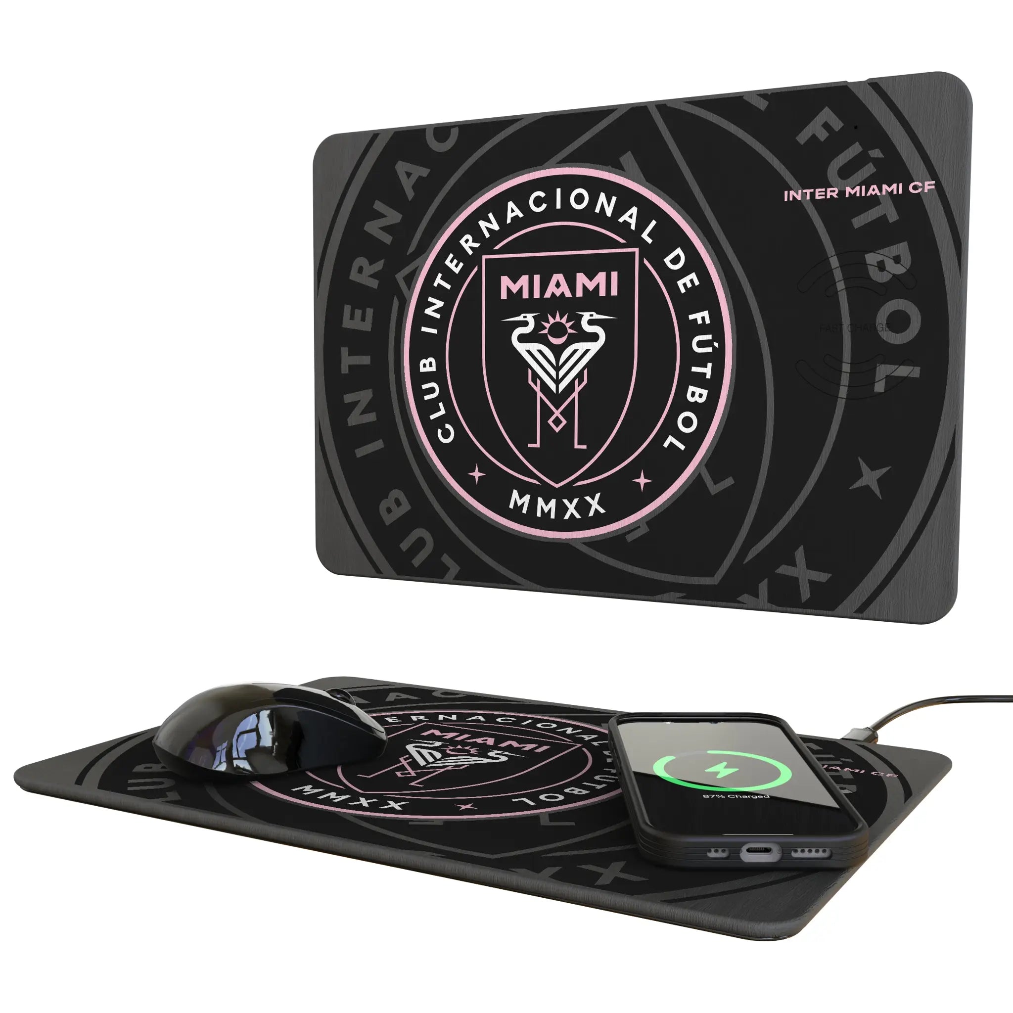 Inter Miami CF Monocolor Tilt 15-Watt Wireless Charger and Mouse Pad