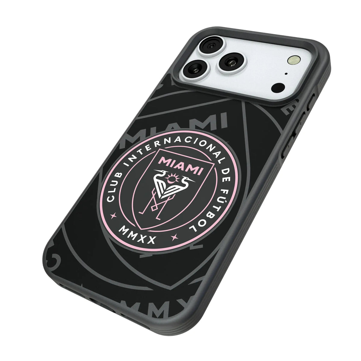 Inter Miami CF Monocolor Tilt iPhone Bump Phone Case for Apple iPhone - Isometric View#Device_iPhone 18 Pro Max