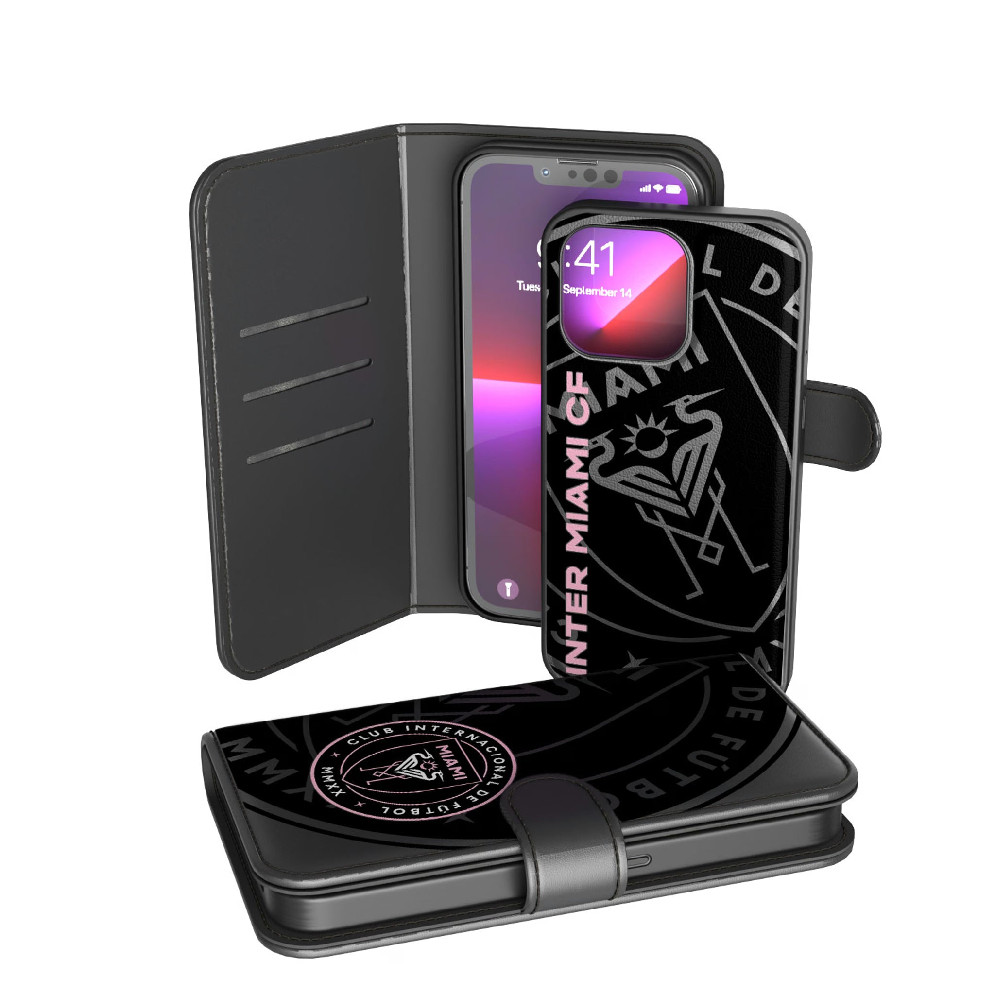 Inter Miami CF Monocolor Tilt iPhone Wallet Phone Case for Apple iPhone