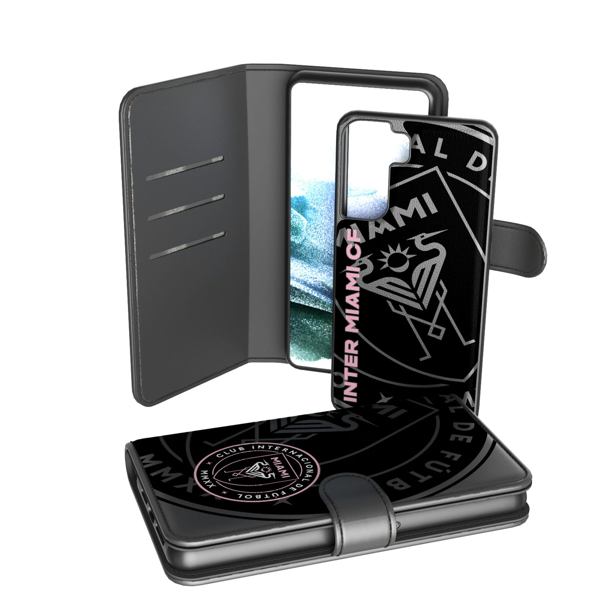 Inter Miami CF Monocolor Tilt Galaxy Wallet Phone Case for Samsung Galaxy