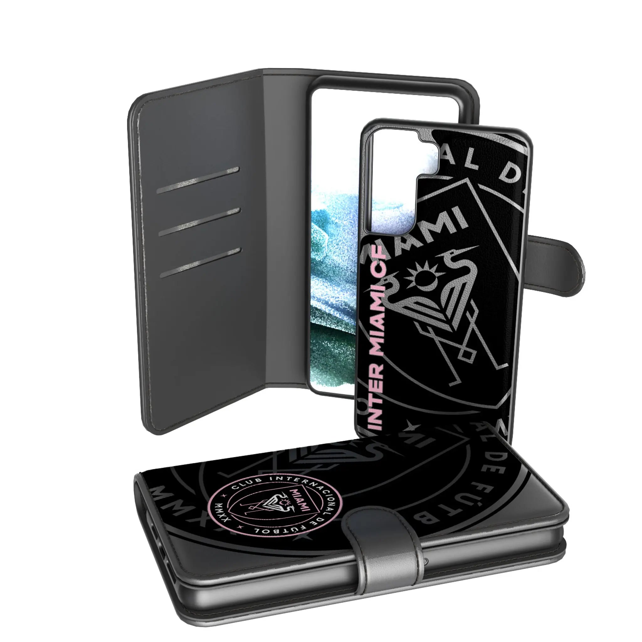 Inter Miami CF Monocolor Tilt Galaxy Wallet Phone Case for Samsung Galaxy