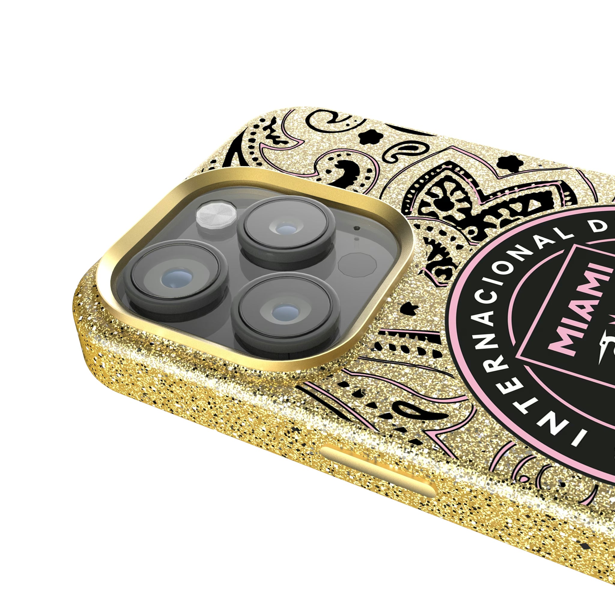 Inter Miami CF Paisley iPhone Bling Phone Case for Apple iPhone - Detail