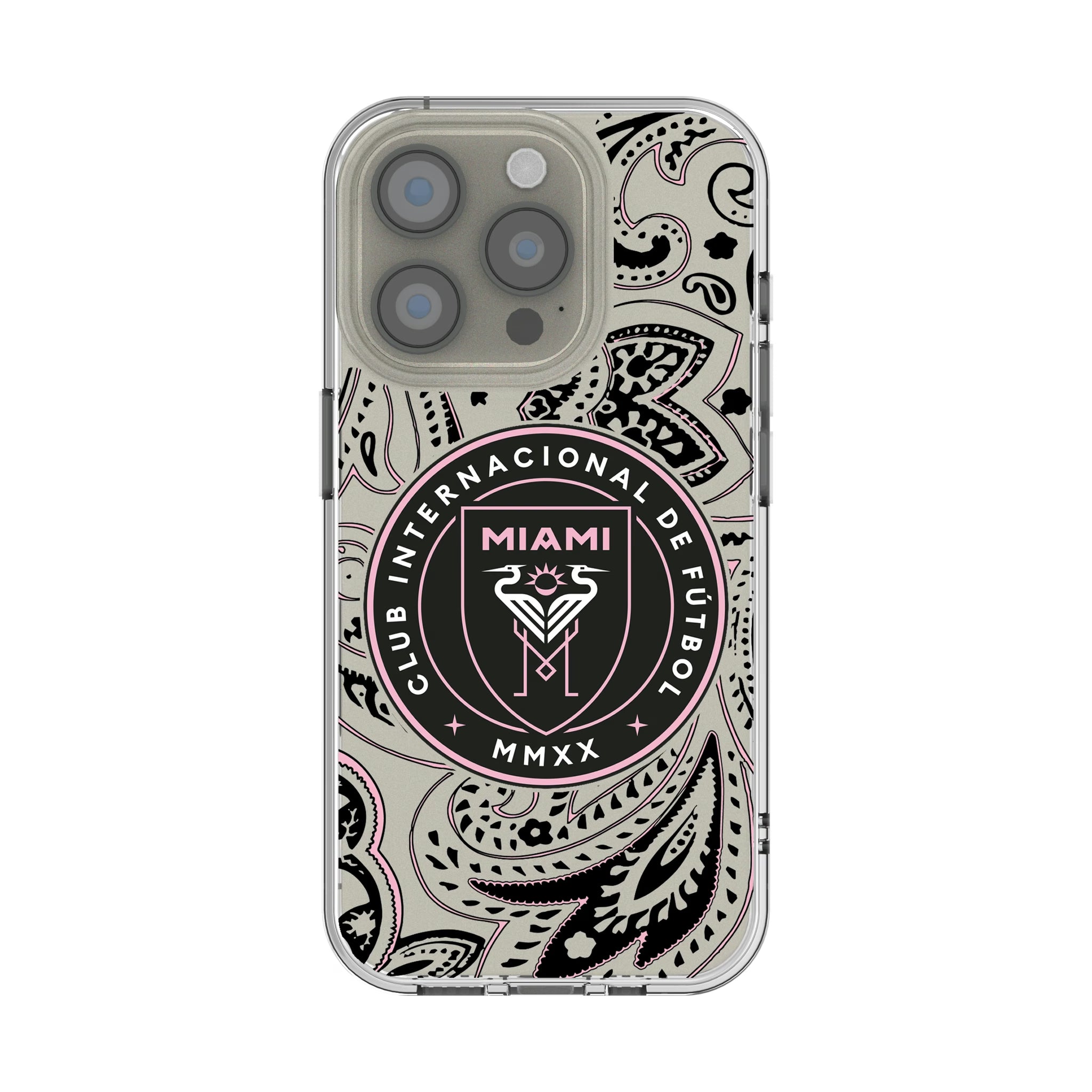 Inter Miami CF Paisley iPhone Clear Phone Case for Apple iPhone