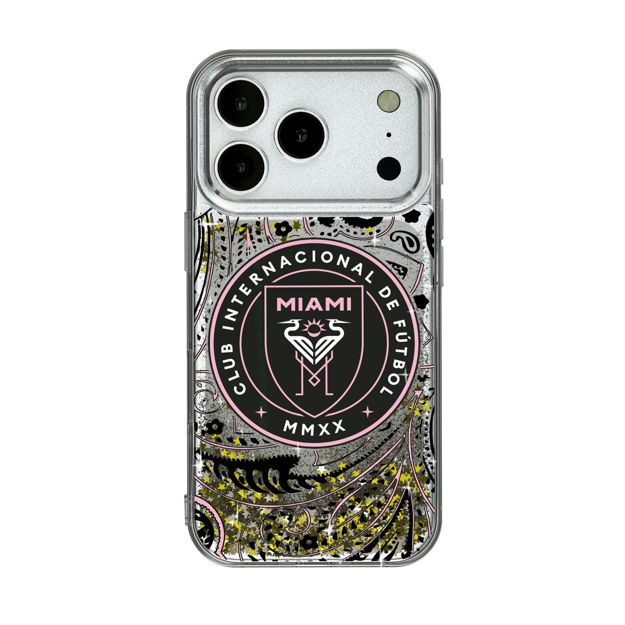 Inter Miami CF Paisley iPhone Glitter Phone Case for Apple iPhone