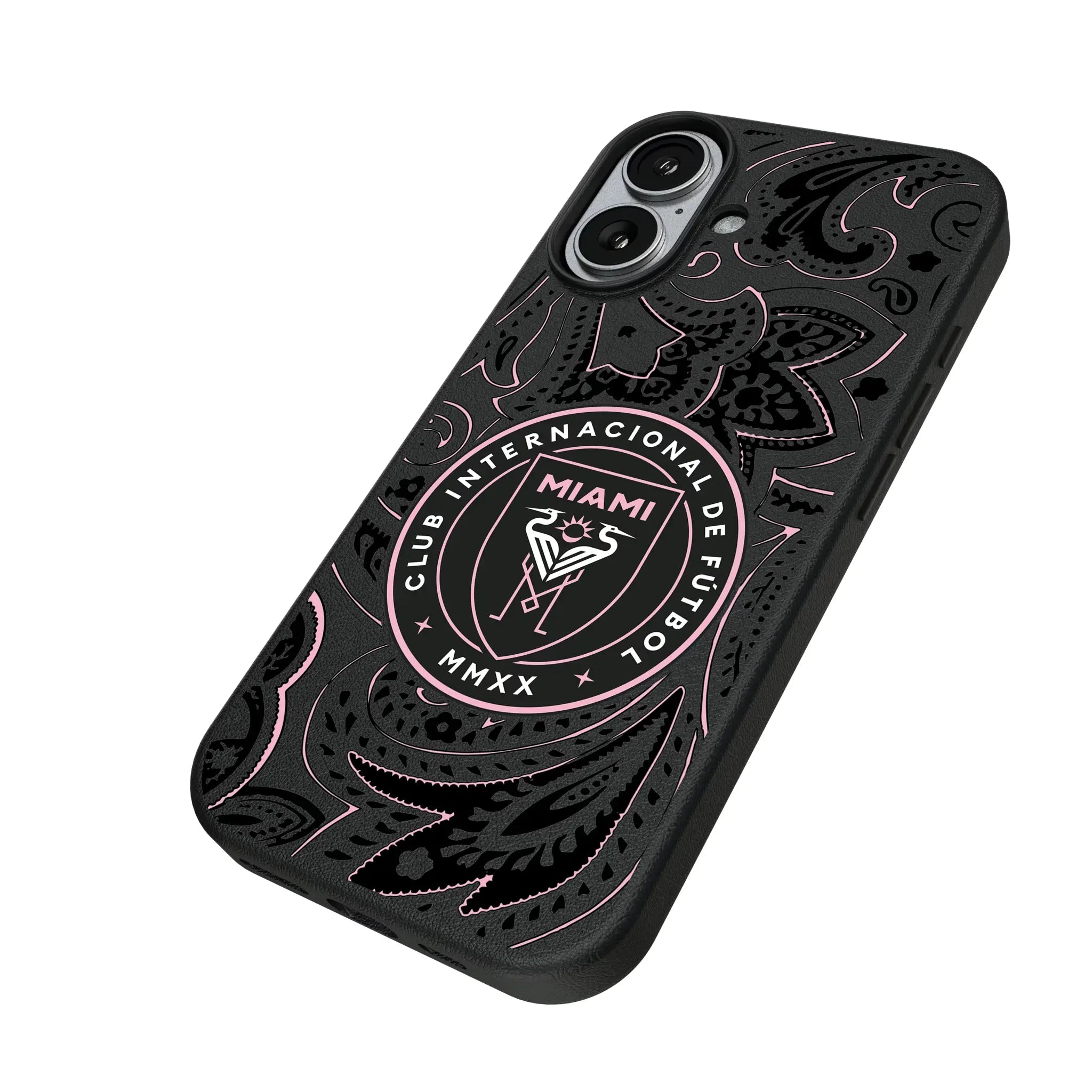 Inter Miami CF Paisley iPhone MagSafe Compatible Phone Case for Apple iPhone - Isometric View#Device_iPhone 17