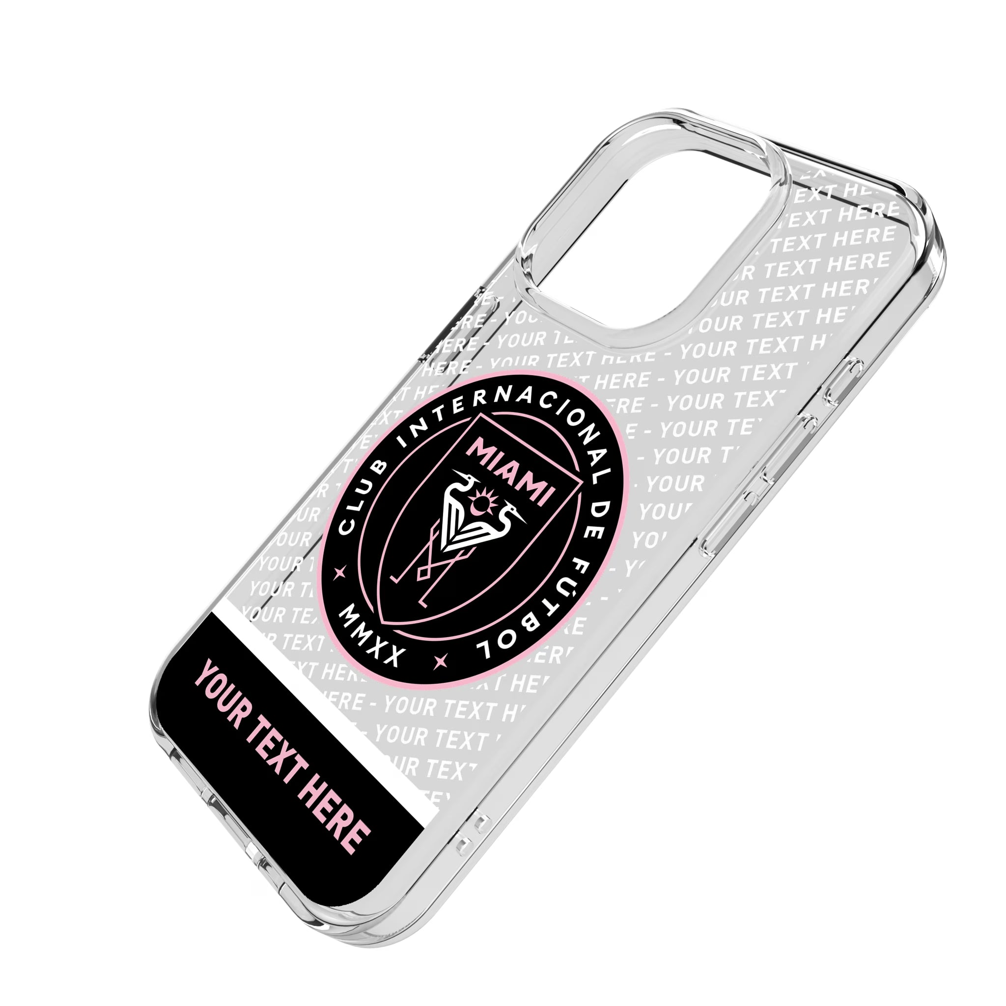 Inter Miami CF Personalized EndZone Plus iPhone Clear Phone Case for Apple iPhone - Isometric View