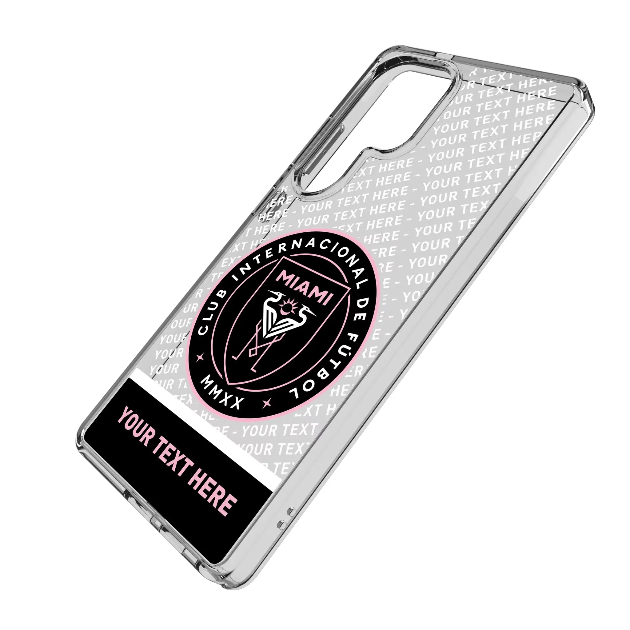 Inter Miami CF Personalized EndZone Plus Galaxy Clear Phone Case for Samsung Galaxy - Isometric View