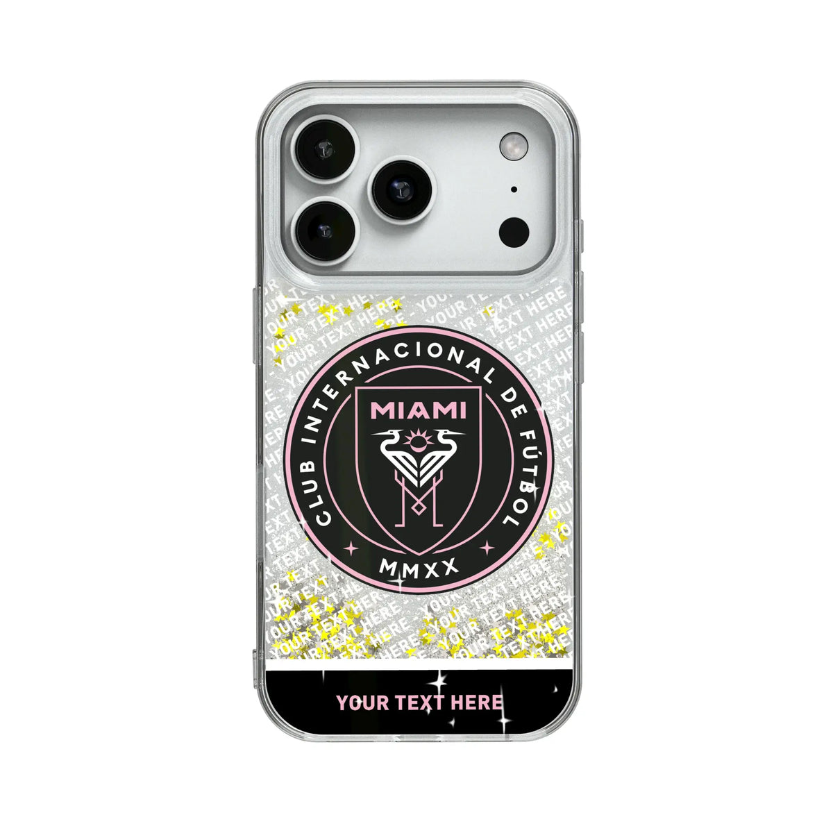 Inter Miami CF Personalized EndZone Plus Glitter Phone Case for Apple iPhone