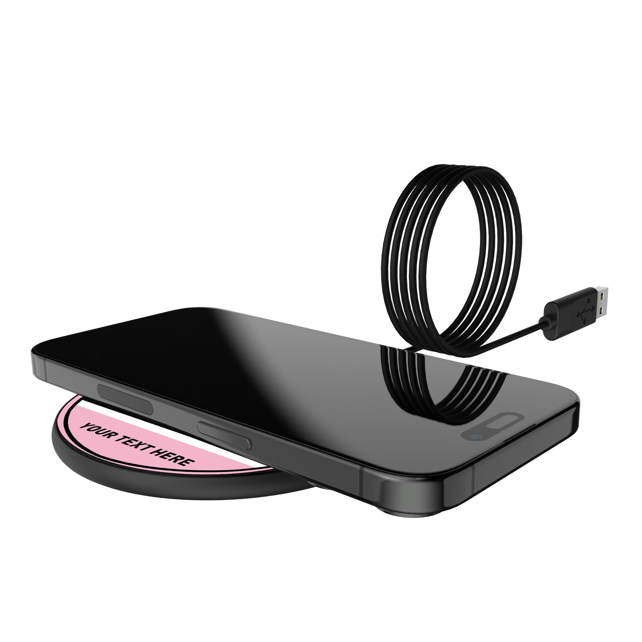 Inter Miami CF Personalized Endzone Solid 15-Watt Wireless Charger - Lifestyle