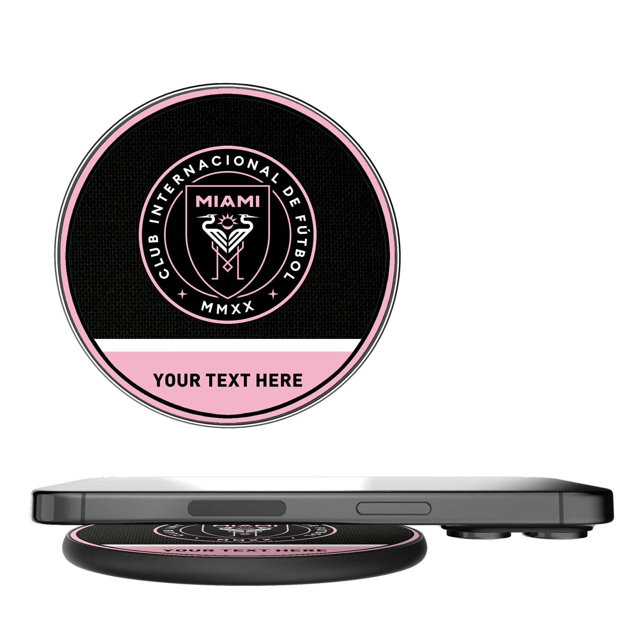 Inter Miami CF Personalized Endzone Solid 15-Watt Wireless Charger
