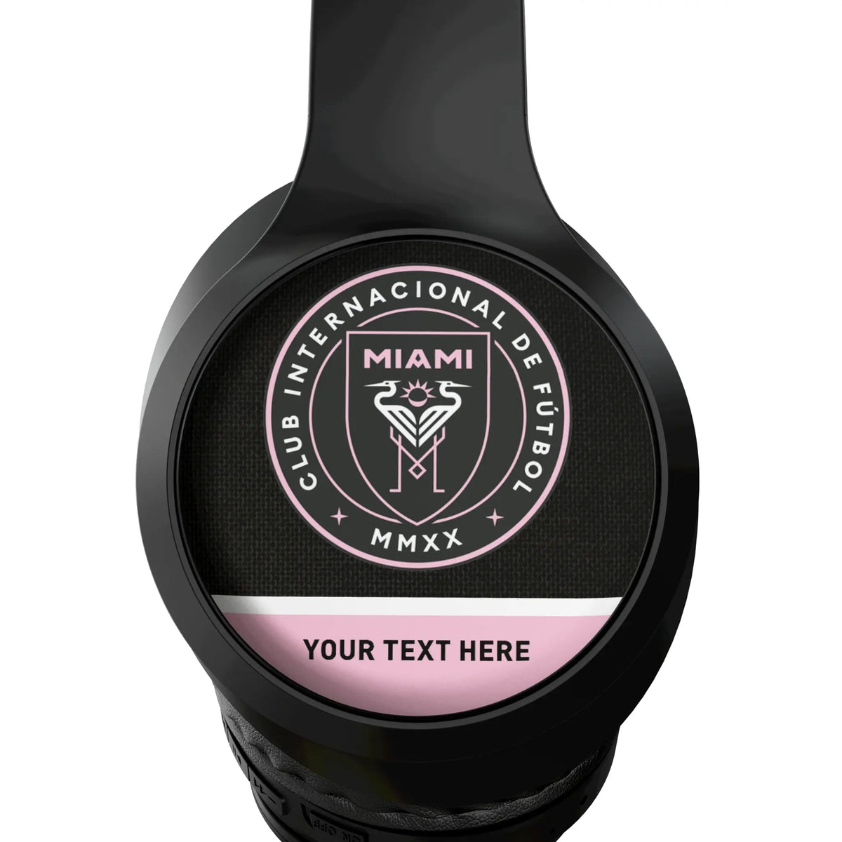 Inter Miami CF Personalized Endzone Solid Wireless Over-Ear Headphones With Case - Detail