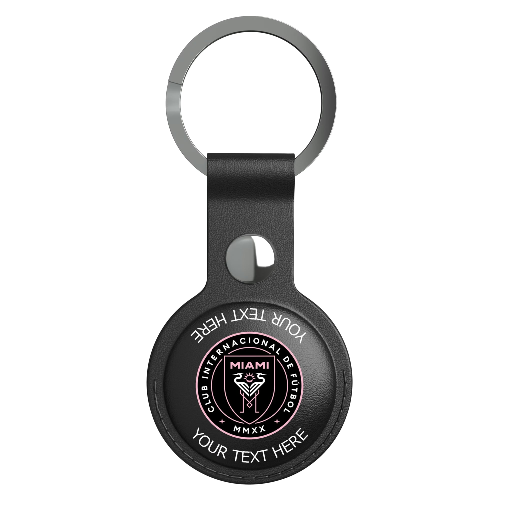 Inter Miami CF Personalized Insignia AirTag Black Airtag Holder
