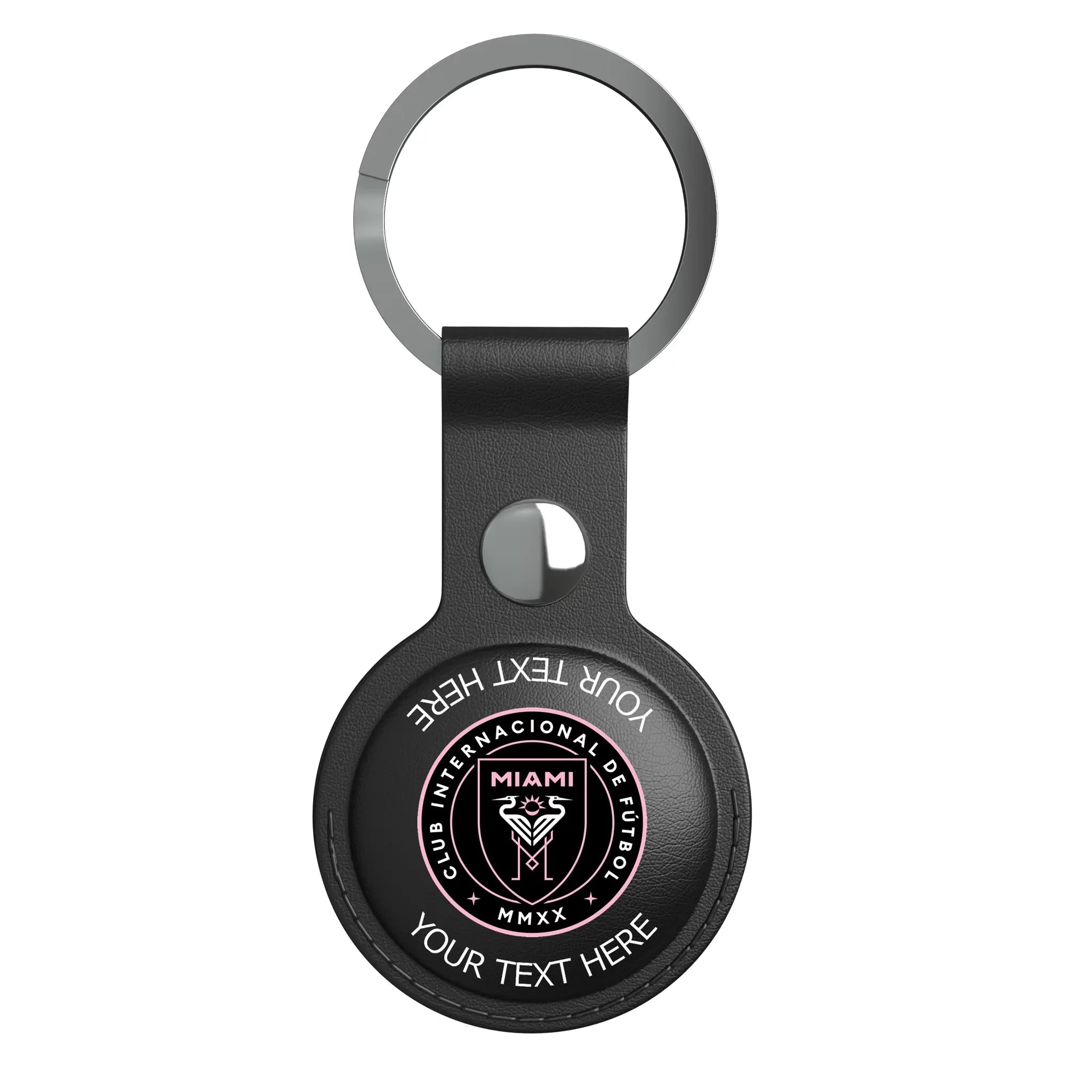 Inter Miami CF Personalized Insignia AirTag Black Airtag Holder