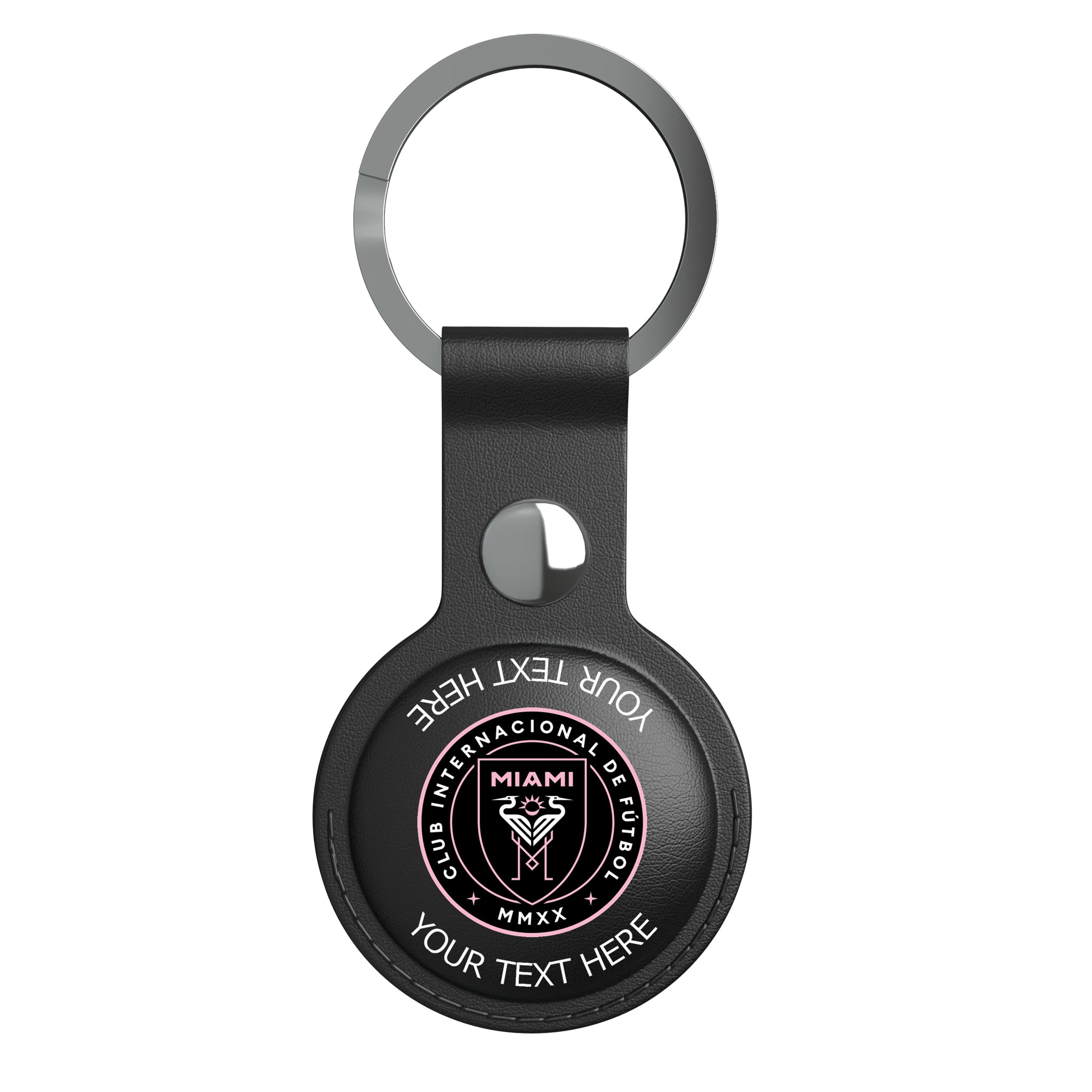 Inter Miami CF Personalized Insignia AirTag Black Airtag Holder