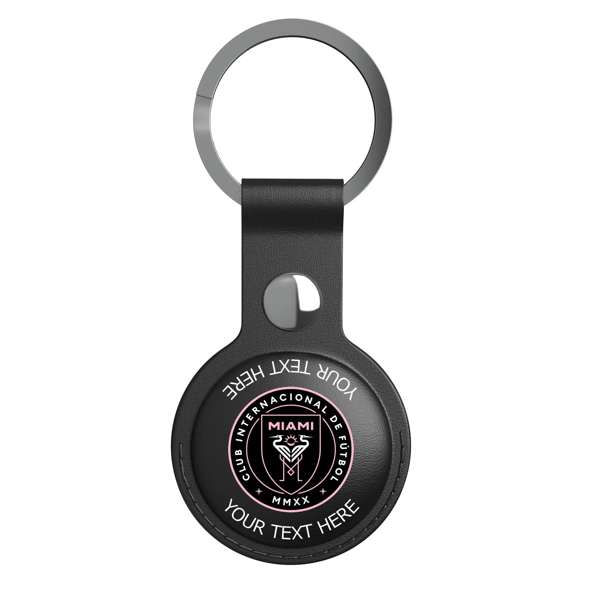 Inter Miami CF Personalized Insignia AirTag Black Airtag Holder