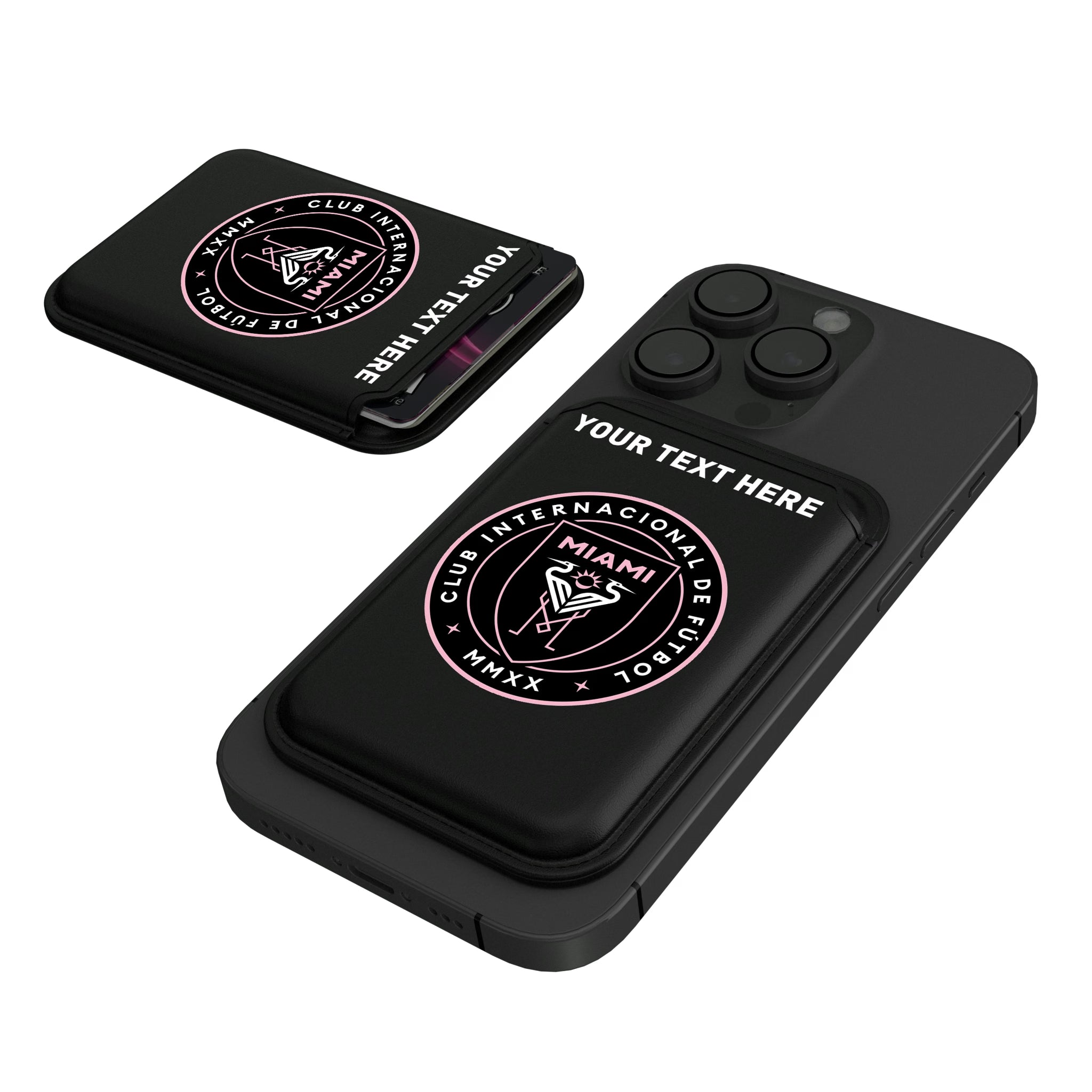 Inter Miami CF Personalized Insignia Black Magnetic Credit Card Wallet