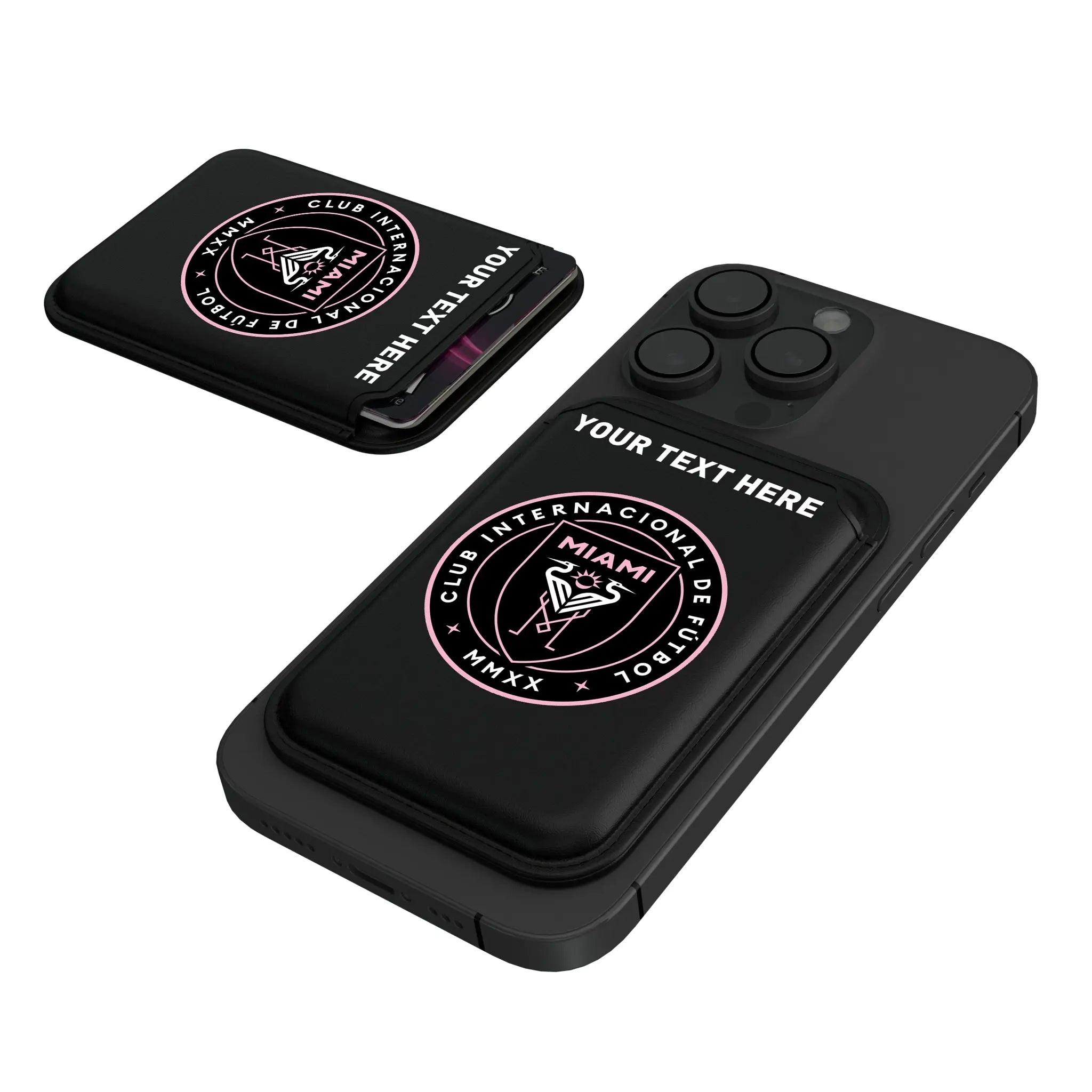 Inter Miami CF Personalized Insignia Black Magnetic Credit Card Wallet