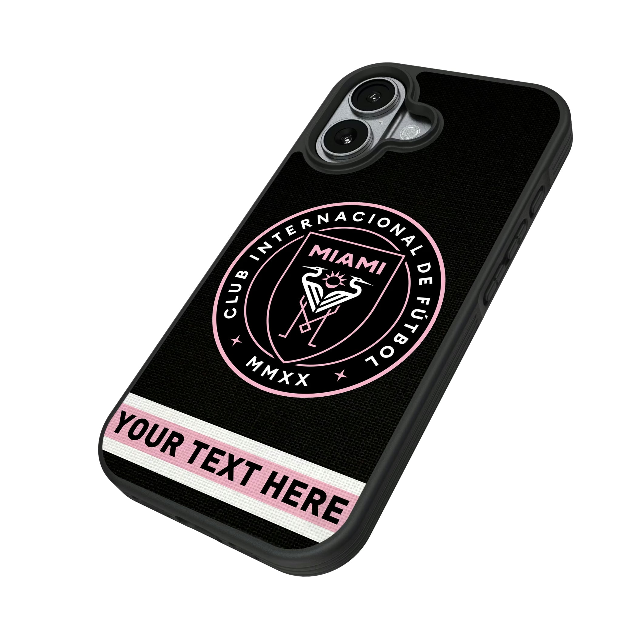 Inter Miami CF Personalized Stripe iPhone Bump Phone Case for Apple iPhone - Isometric View#Device_iPhone 17