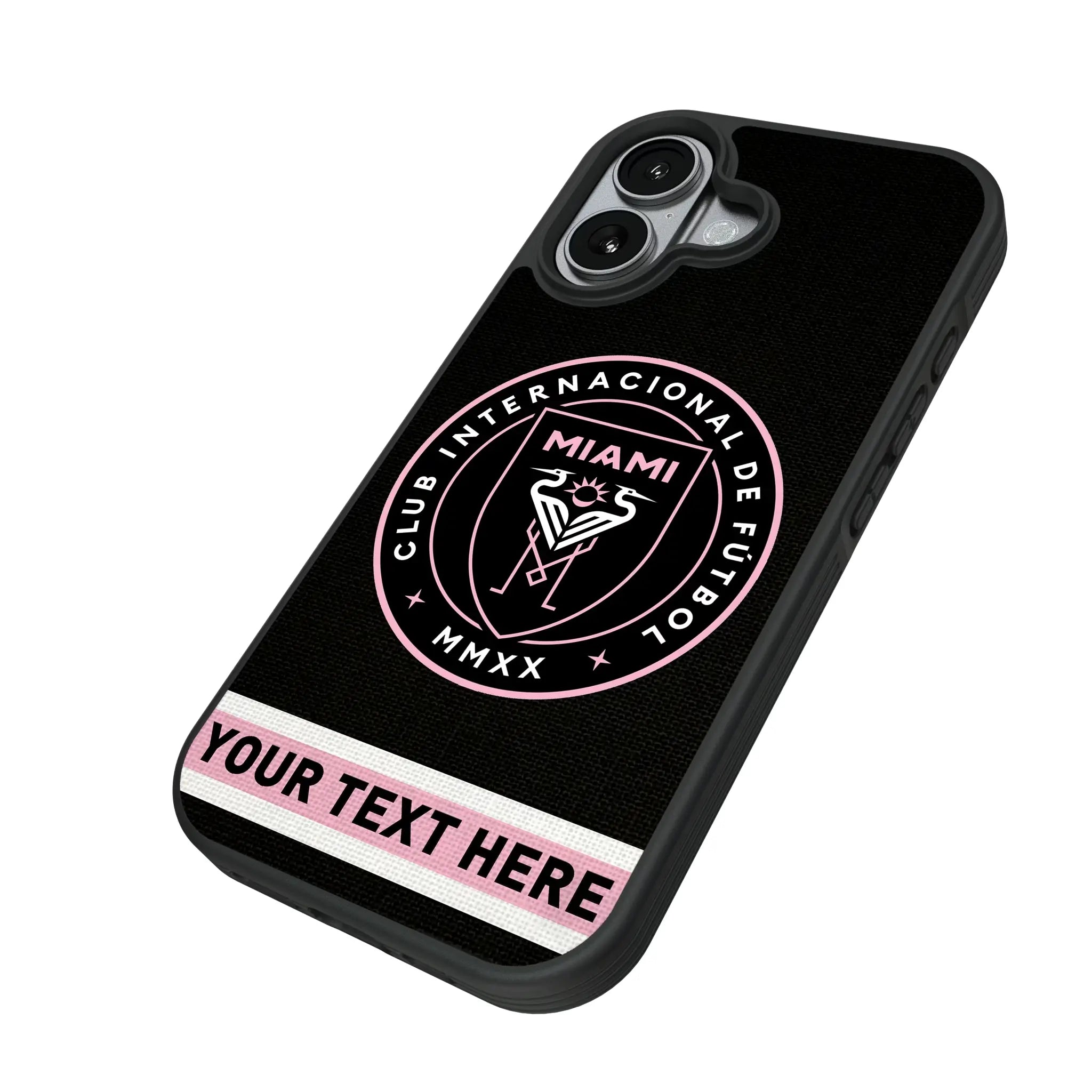 Inter Miami CF Personalized Stripe iPhone Bump Phone Case for Apple iPhone - Isometric View#Device_iPhone 17