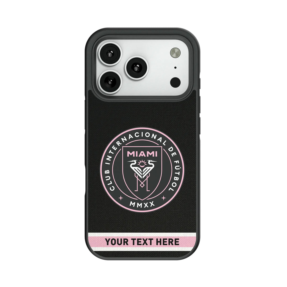 Inter Miami CF Personalized Stripe Bump Phone Case for Apple iPhone