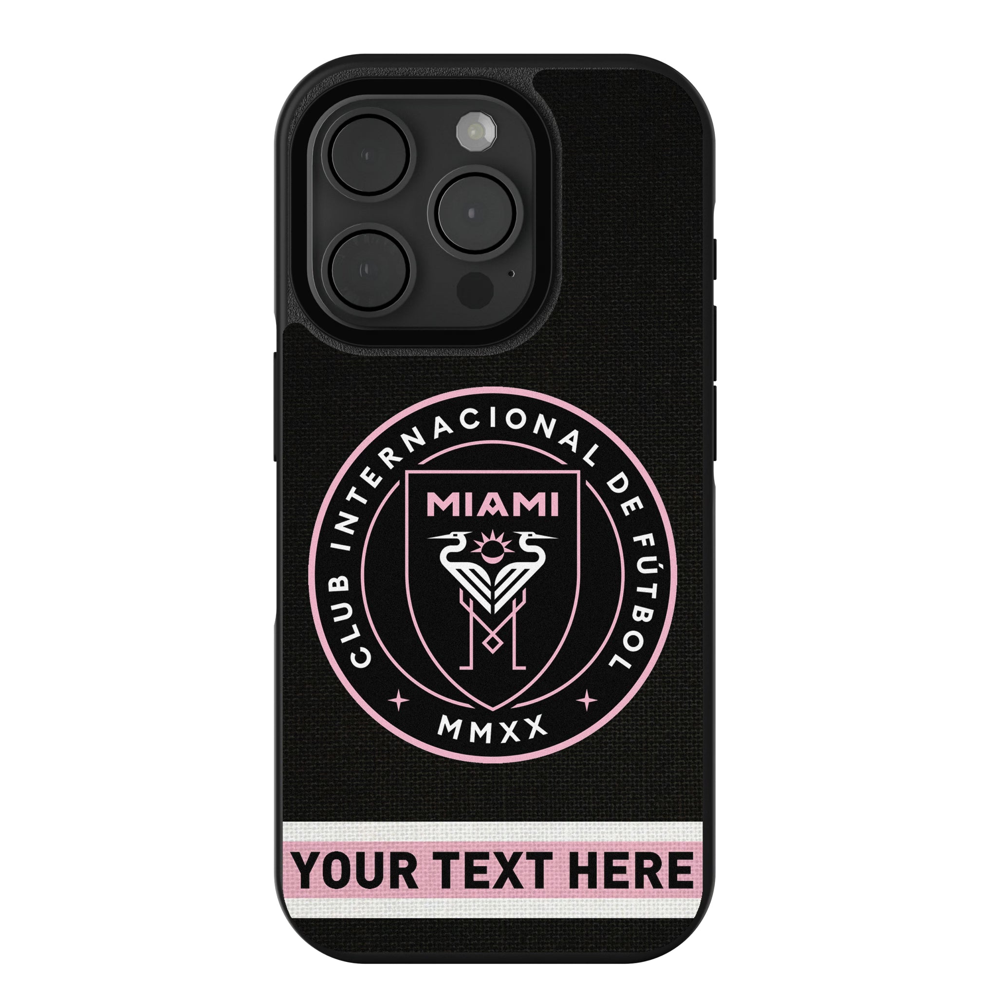 Inter Miami CF Personalized Stripe iPhone Bump Phone Case for Apple iPhone