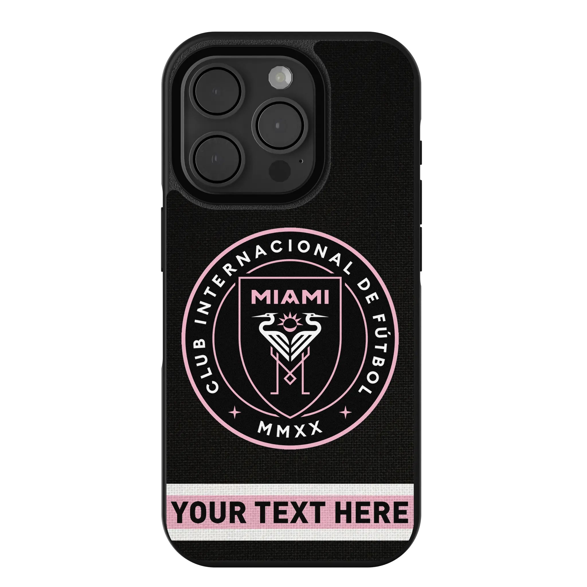 Inter Miami CF Personalized Stripe iPhone Bump Phone Case for Apple iPhone