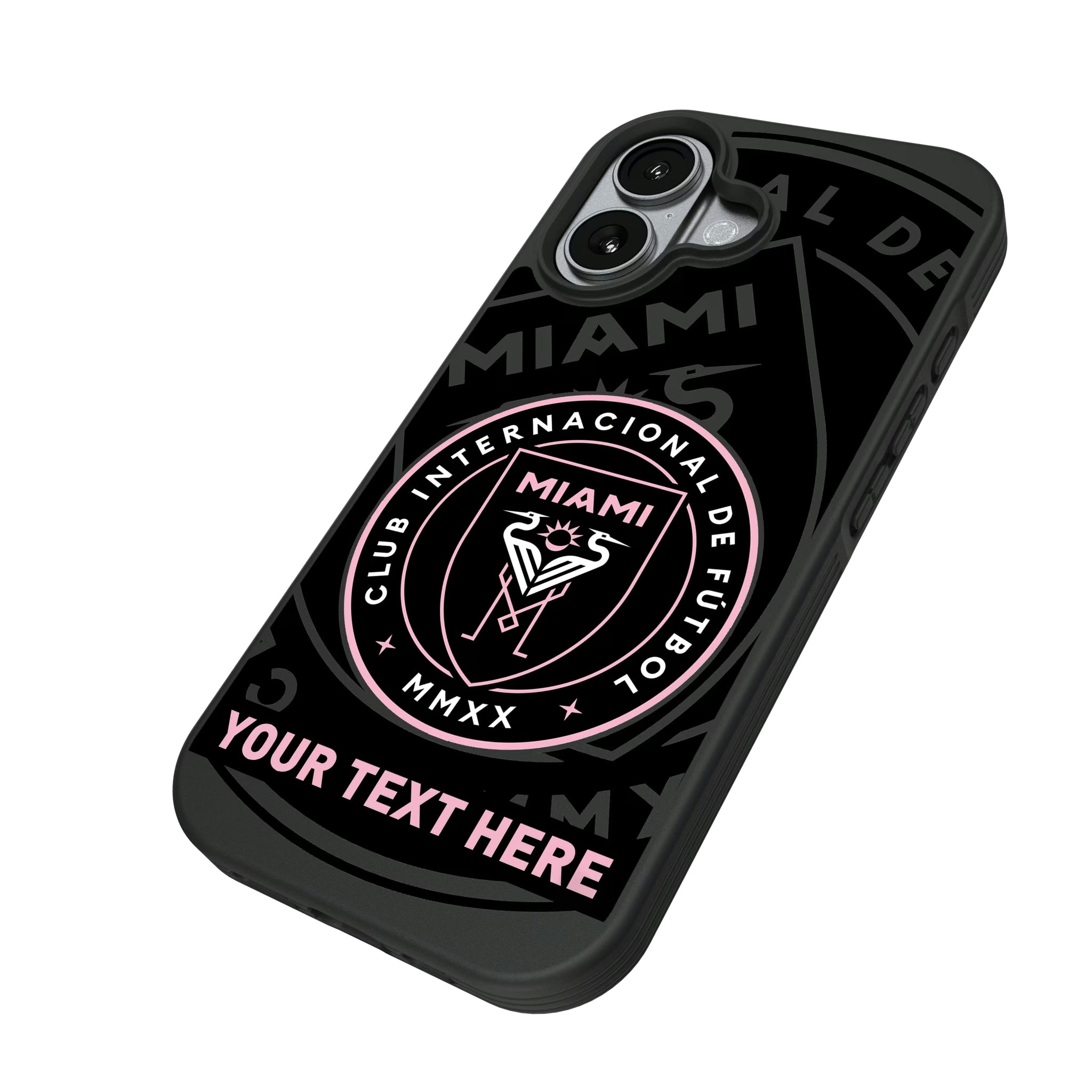 Inter Miami CF Personalized Tilt iPhone Bump Phone Case for Apple iPhone - Isometric View#Device_iPhone 17