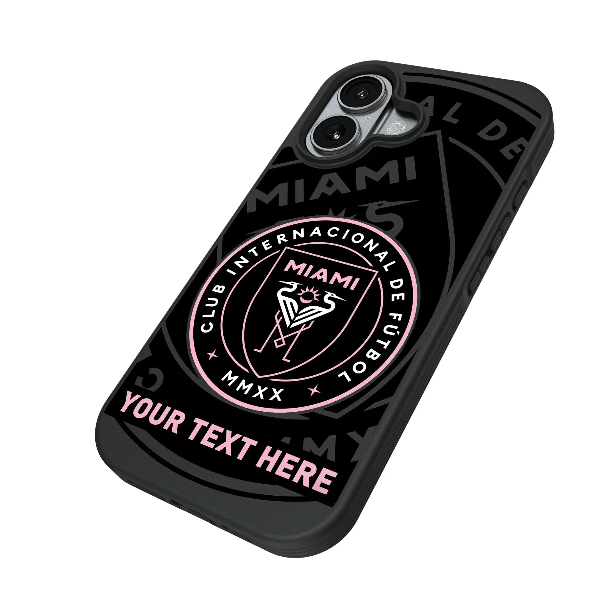 Inter Miami CF Personalized Tilt iPhone Bump Phone Case for Apple iPhone - Isometric View#Device_iPhone 17