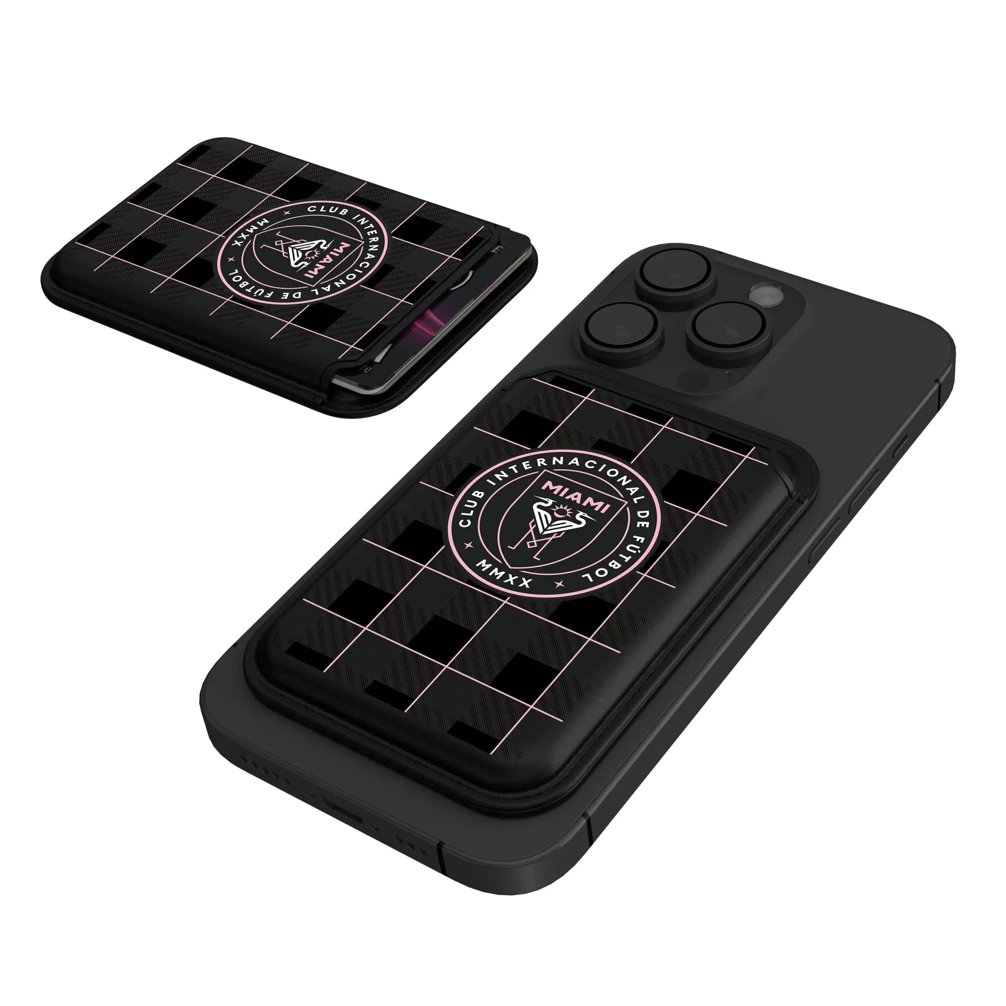 Inter Miami CF Plaid Black Magnetic Credit Card Wallet