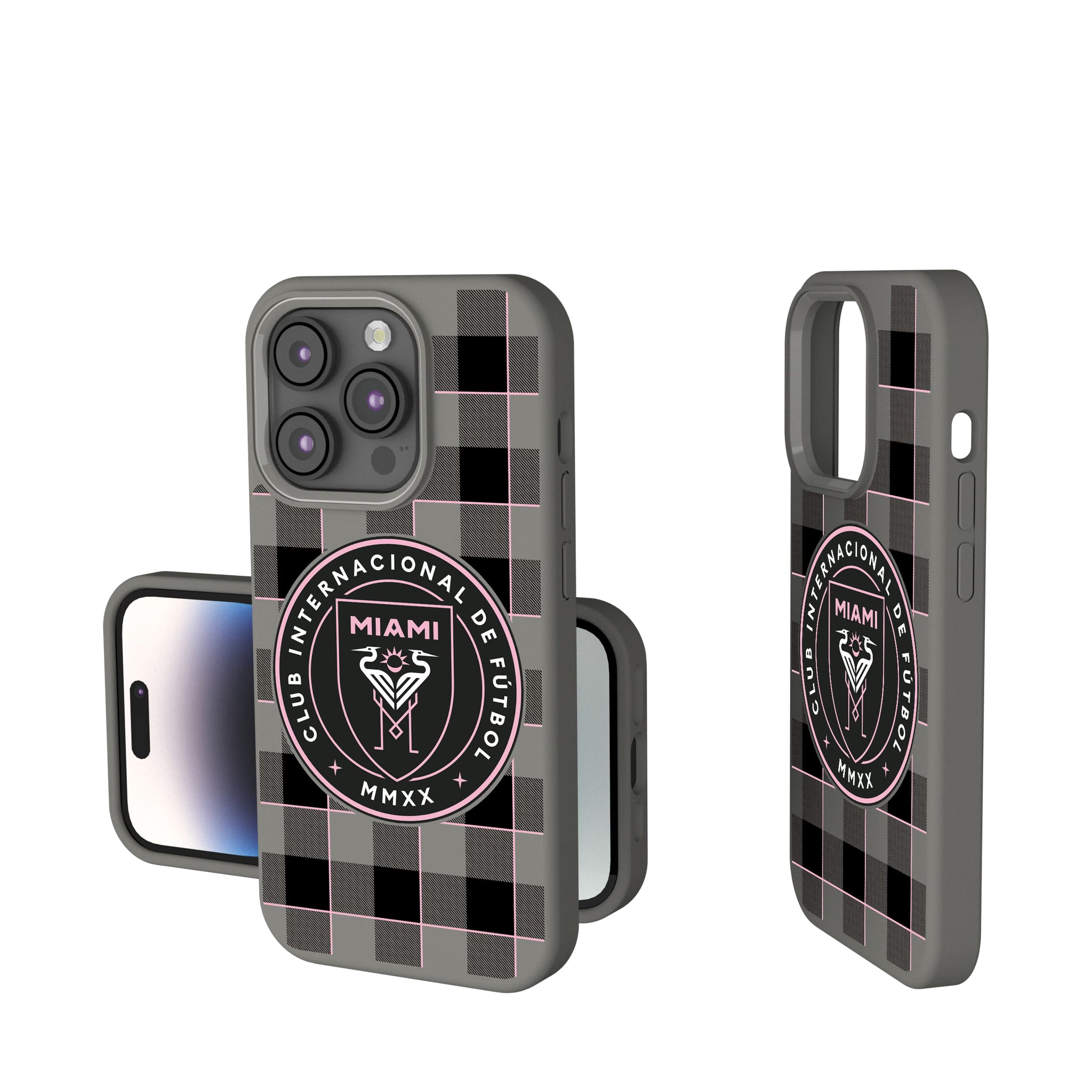 Inter Miami CF Plaid iPhone Soft Touch Phone Case for Apple iPhone