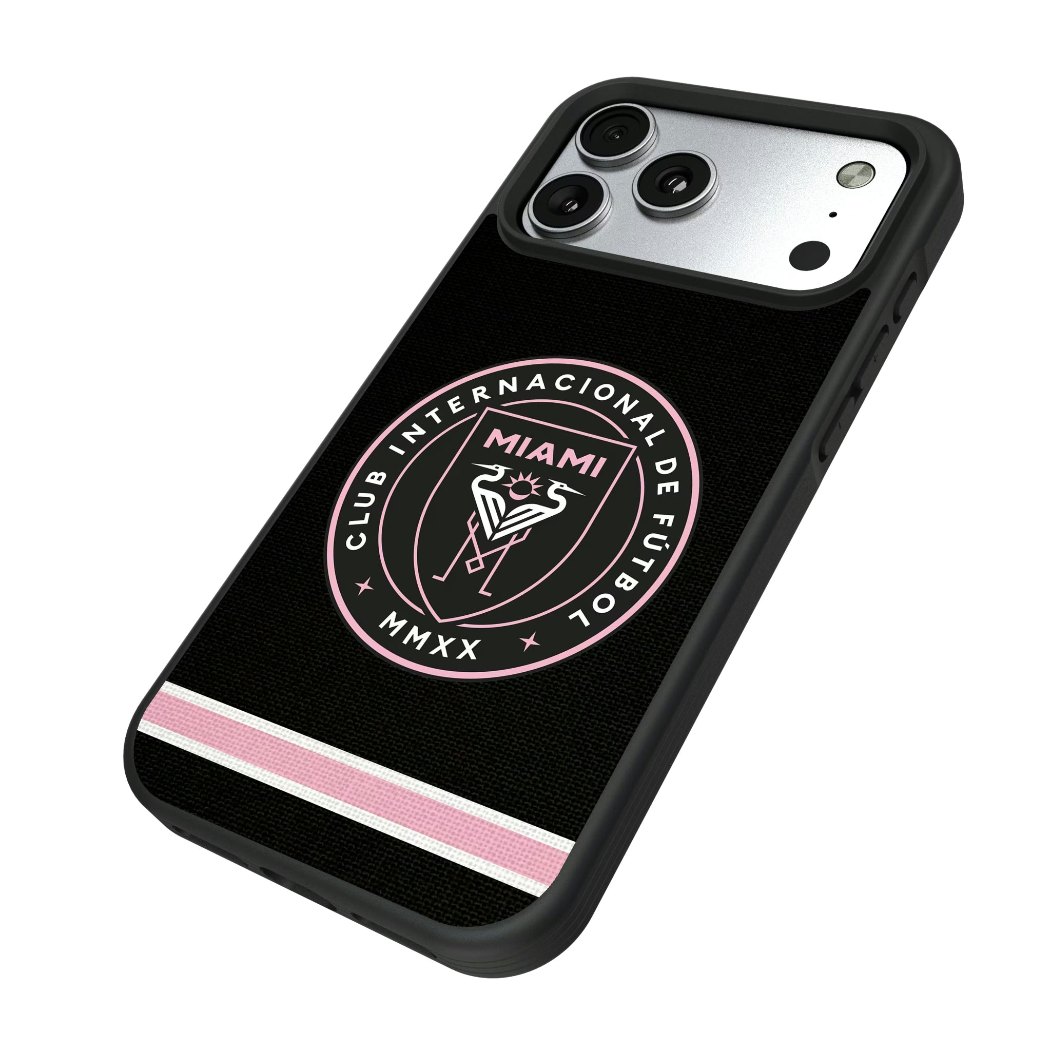 Inter Miami CF Stripe iPhone Bump Phone Case for Apple iPhone - Isometric View#Device_iPhone 17 Pro Max
