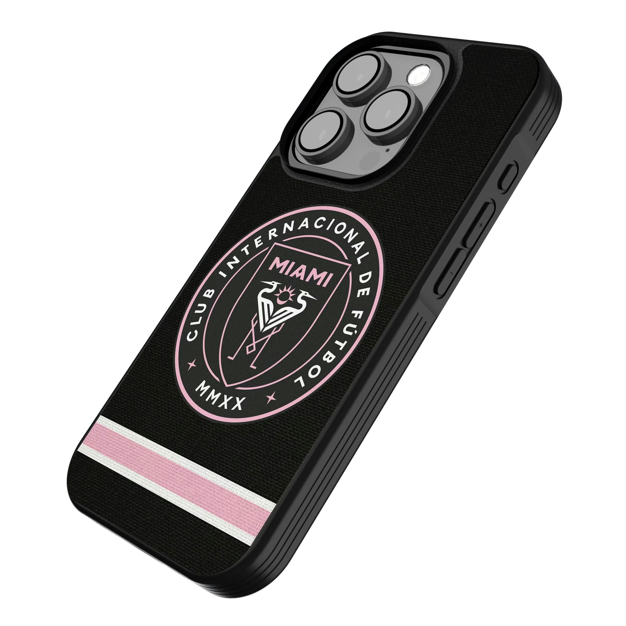 Inter Miami CF Stripe iPhone Bump Phone Case for Apple iPhone - Isometric View