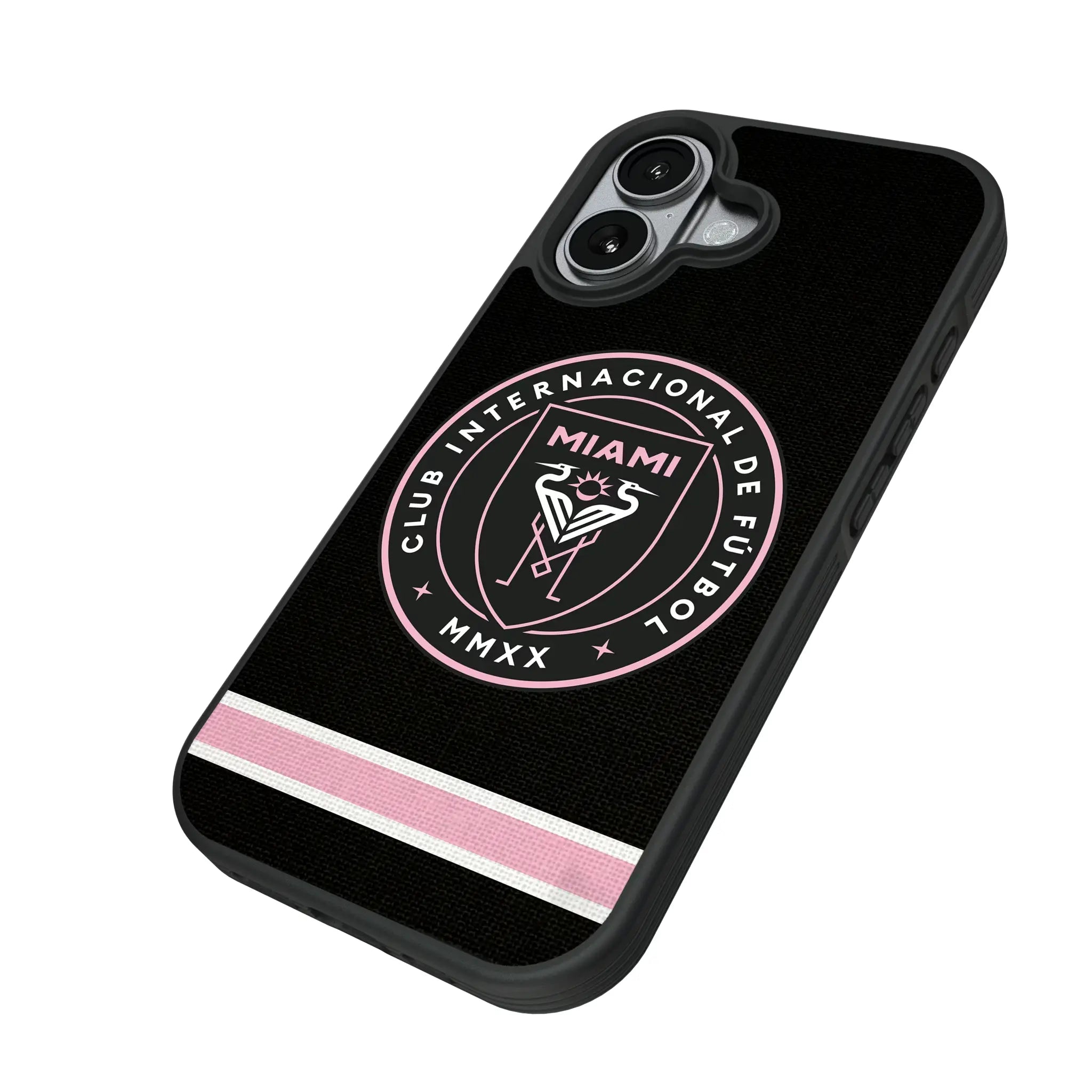 Inter Miami CF Stripe iPhone Bump Phone Case for Apple iPhone - Isometric View#Device_iPhone 17