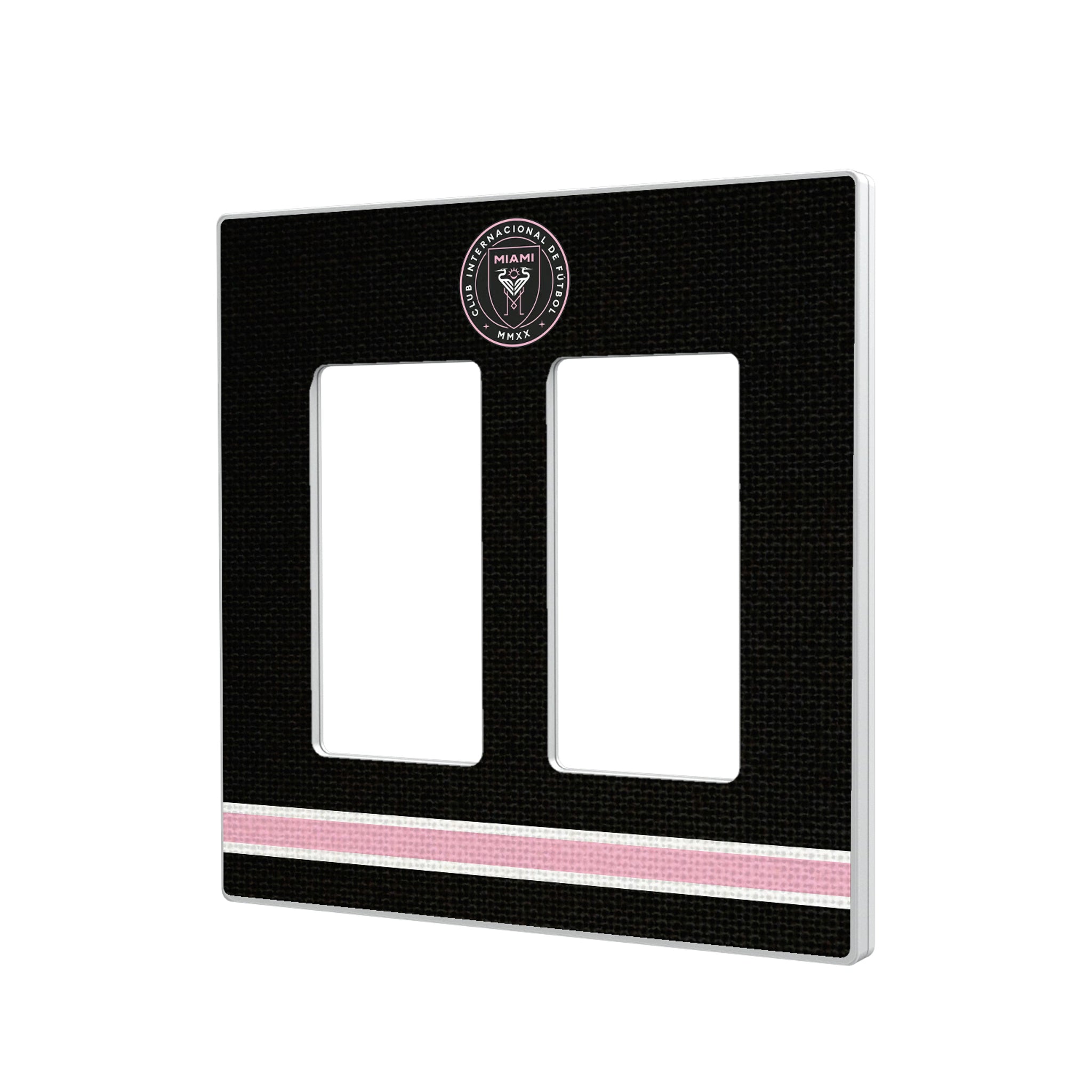 Inter Miami CF Stripe Hidden-Screw Light Switch Plate#Style_Double Rocker