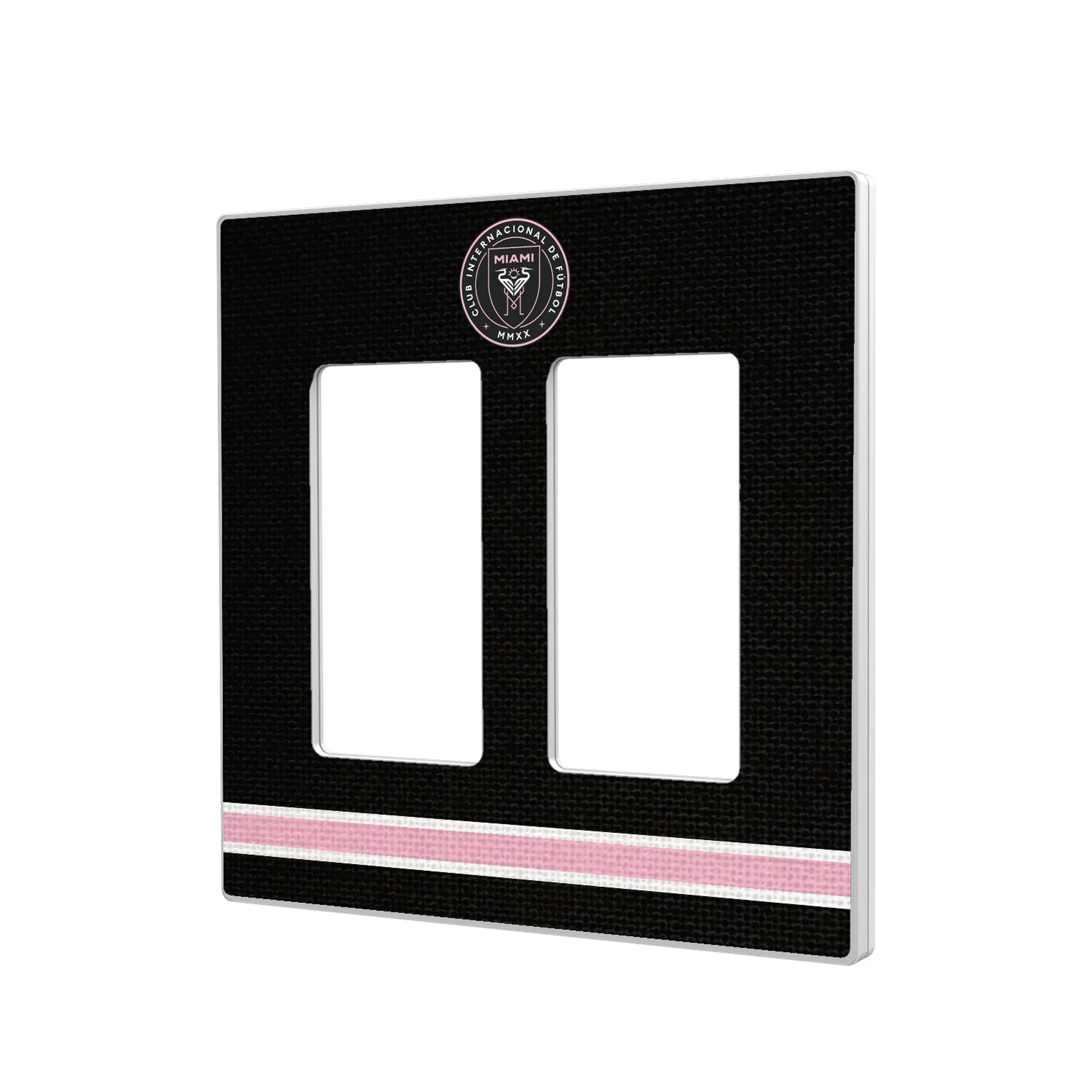 Inter Miami CF Stripe Hidden-Screw Light Switch Plate#Style_Double Rocker