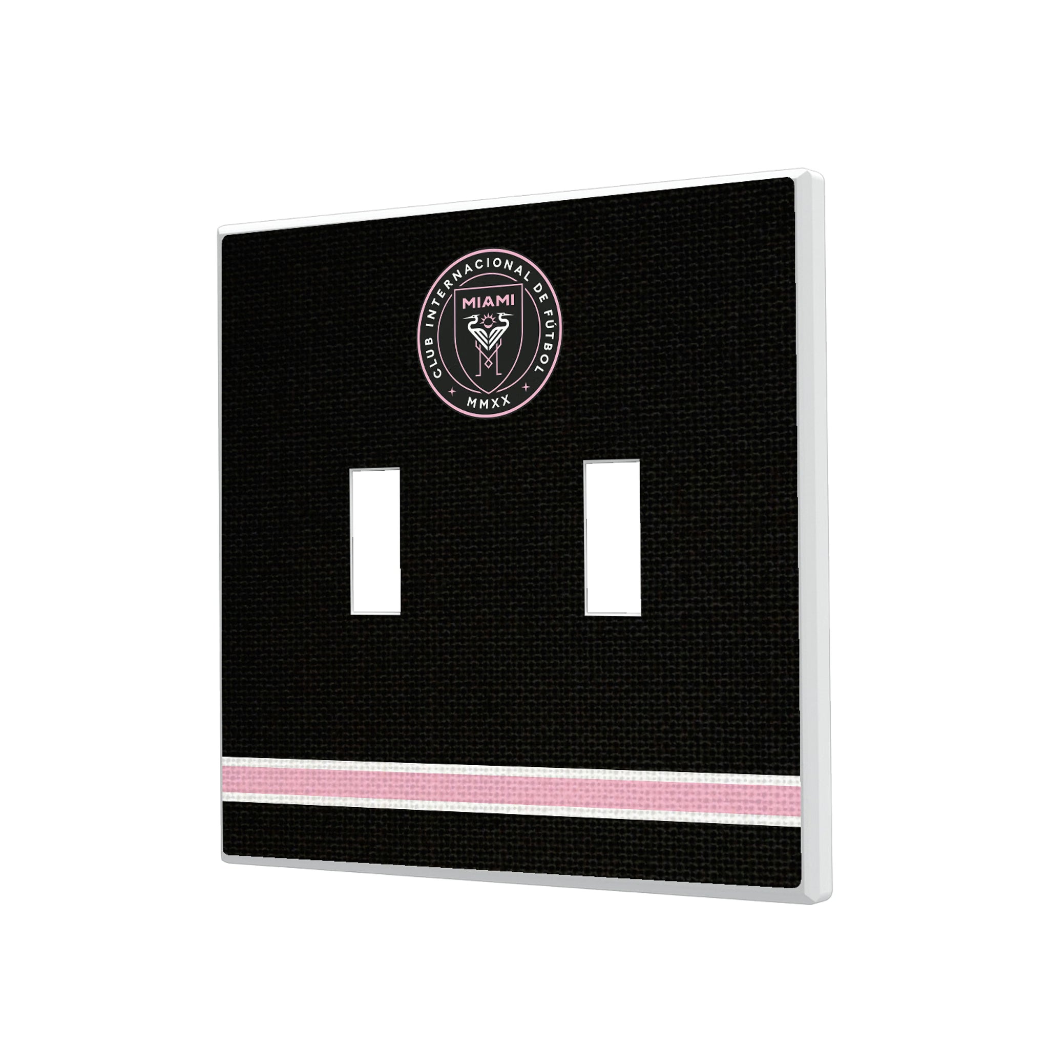 Inter Miami CF Stripe Hidden-Screw Light Switch Plate#Style_Double Toggle