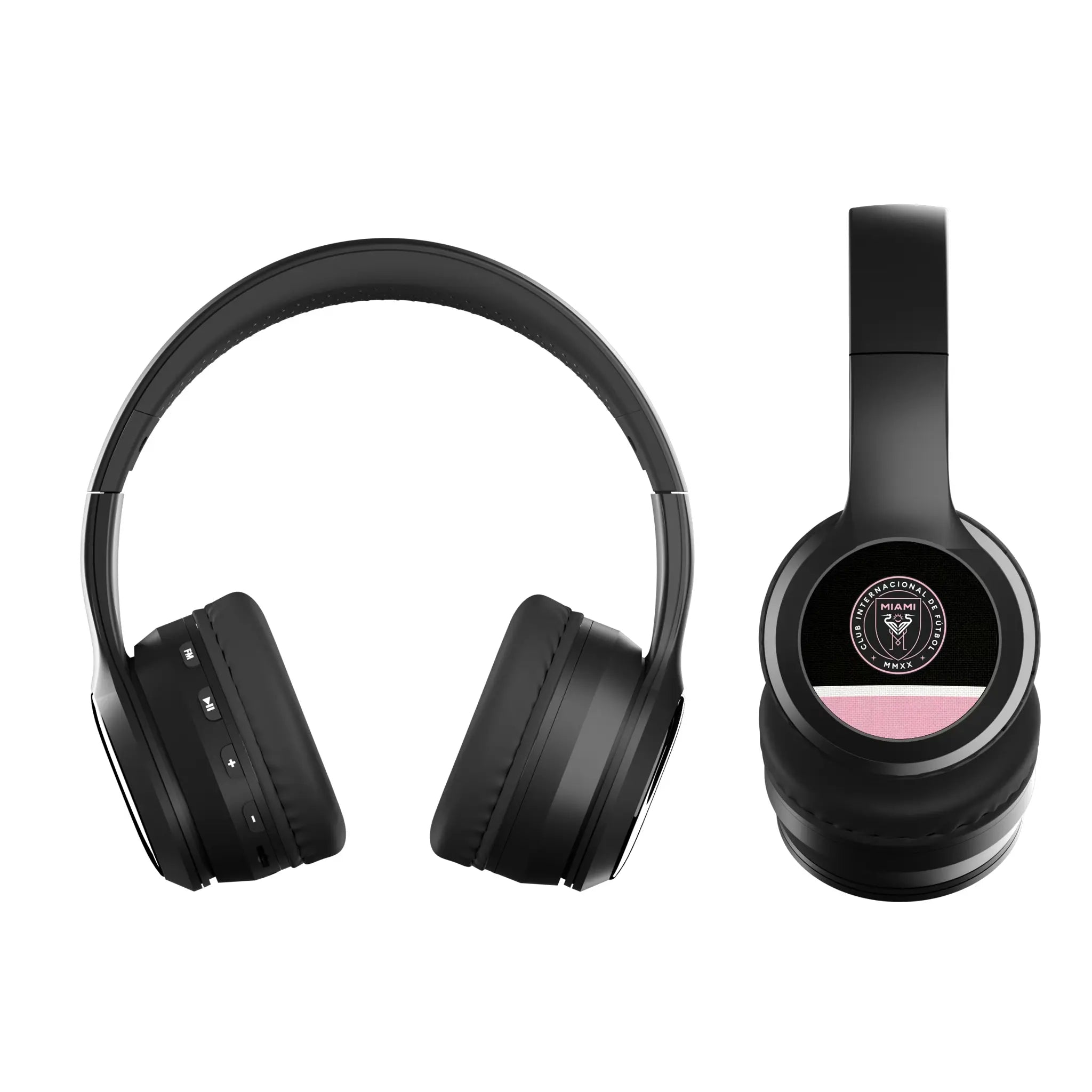 Inter Miami CF Stripe Wireless Over-Ear BT Headphones With Case