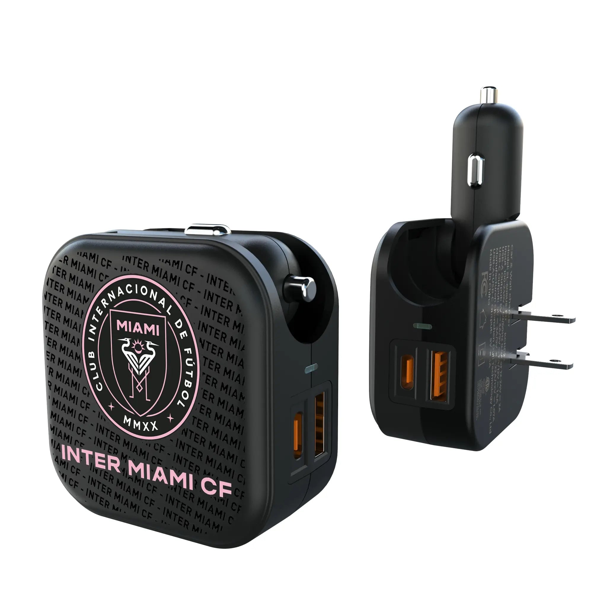 Inter Miami CF Text Backdrop 2 in 1 USB A/C Charger
