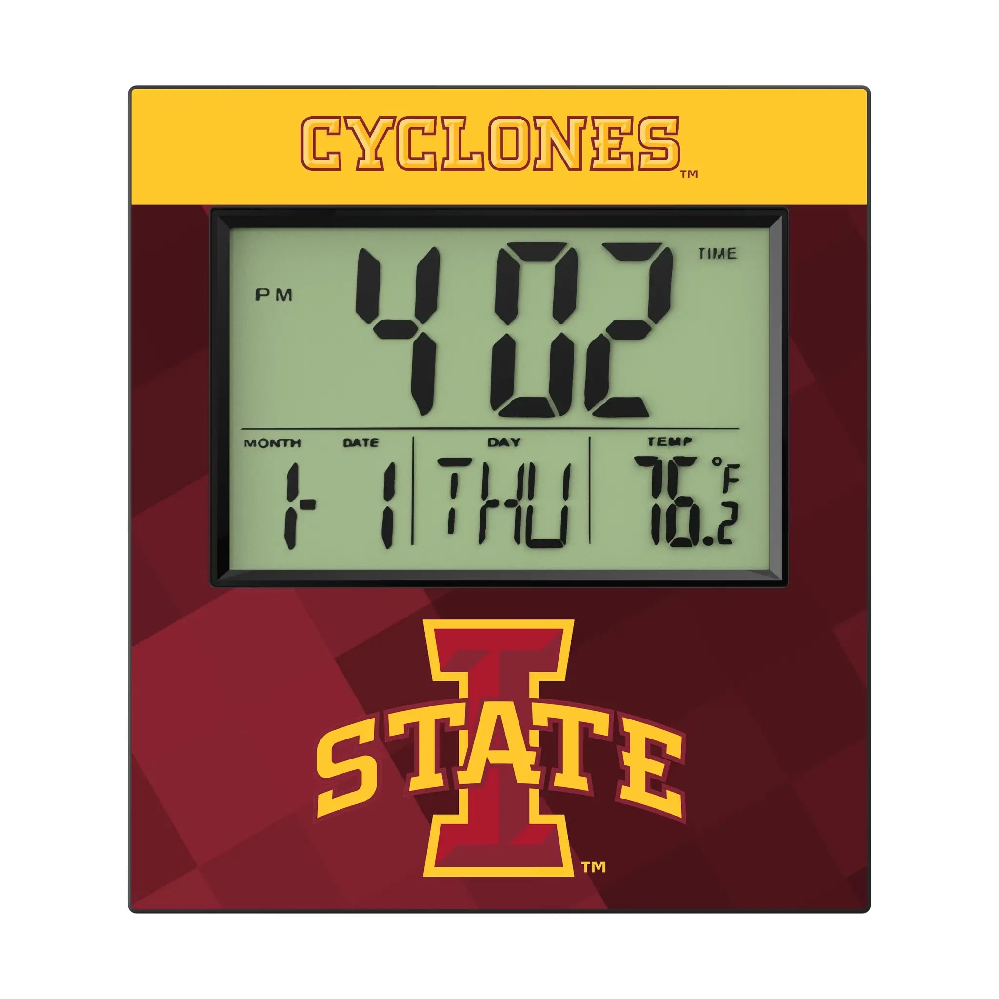 Iowa State University Cyclones Color Block Wall Clock