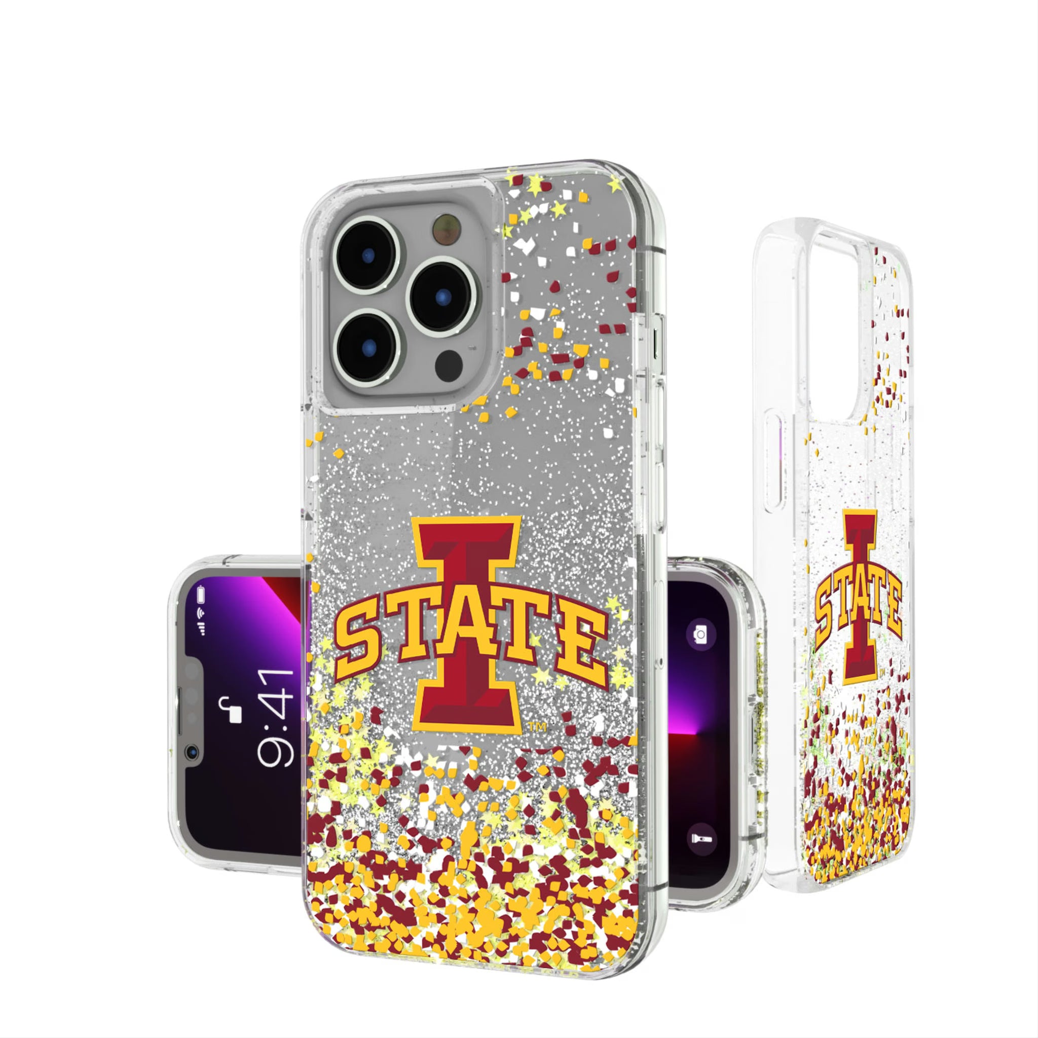 Iowa State University Cyclones Confetti iPhone Glitter Phone Case for Apple iPhone