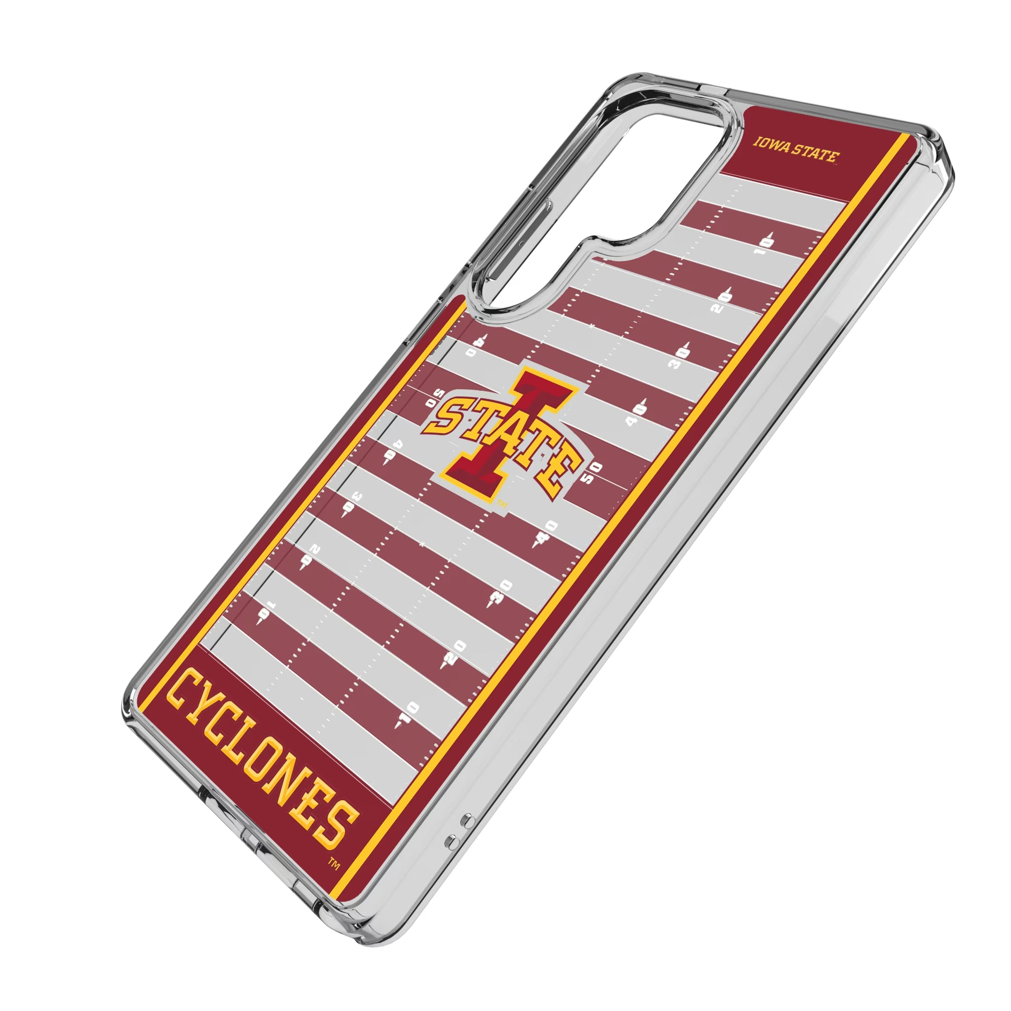 Iowa State University Cyclones Field Galaxy Clear Phone Case for Samsung Galaxy - Isometric View