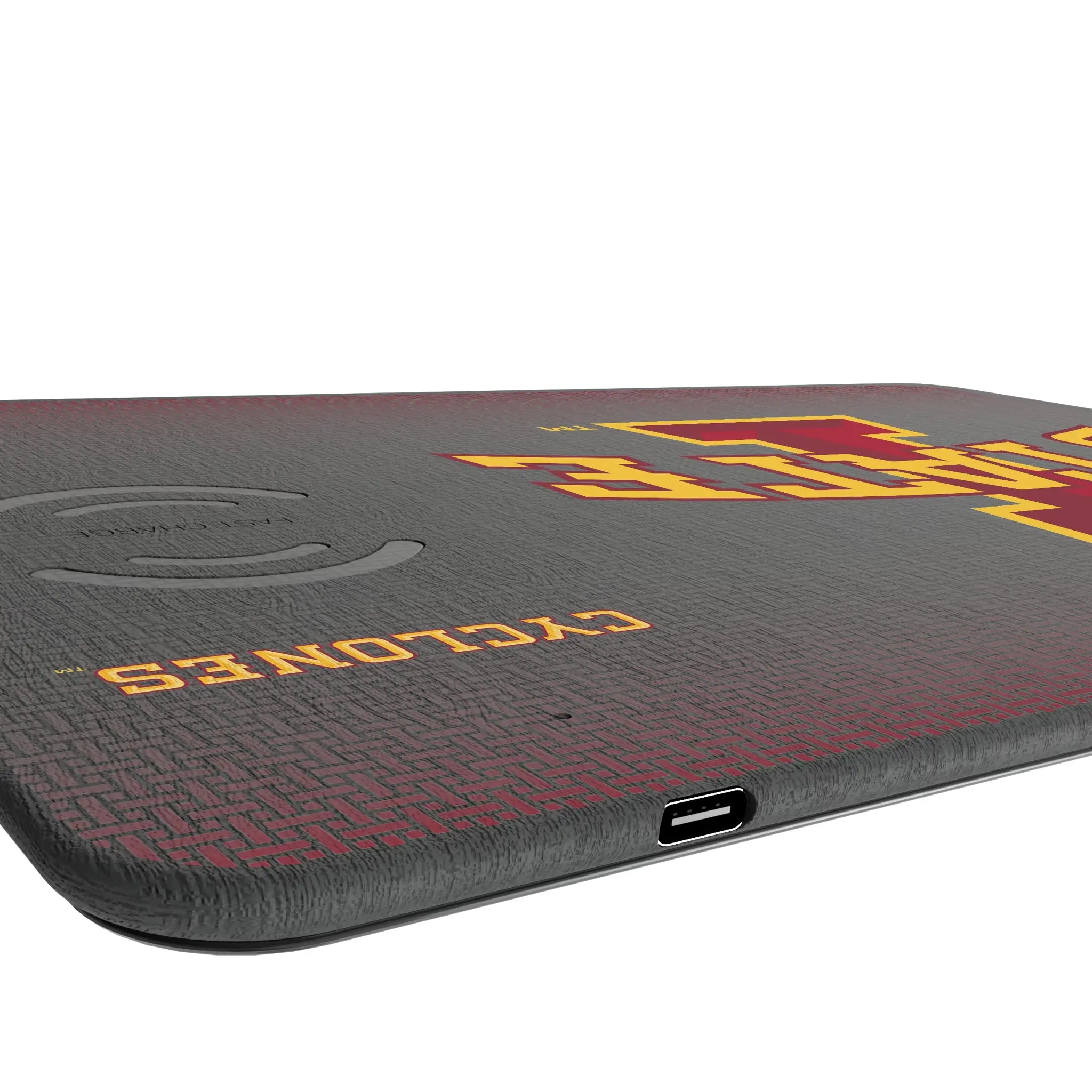 Iowa State University Cyclones Linen 15-Watt Wireless Charger and Mouse Pad