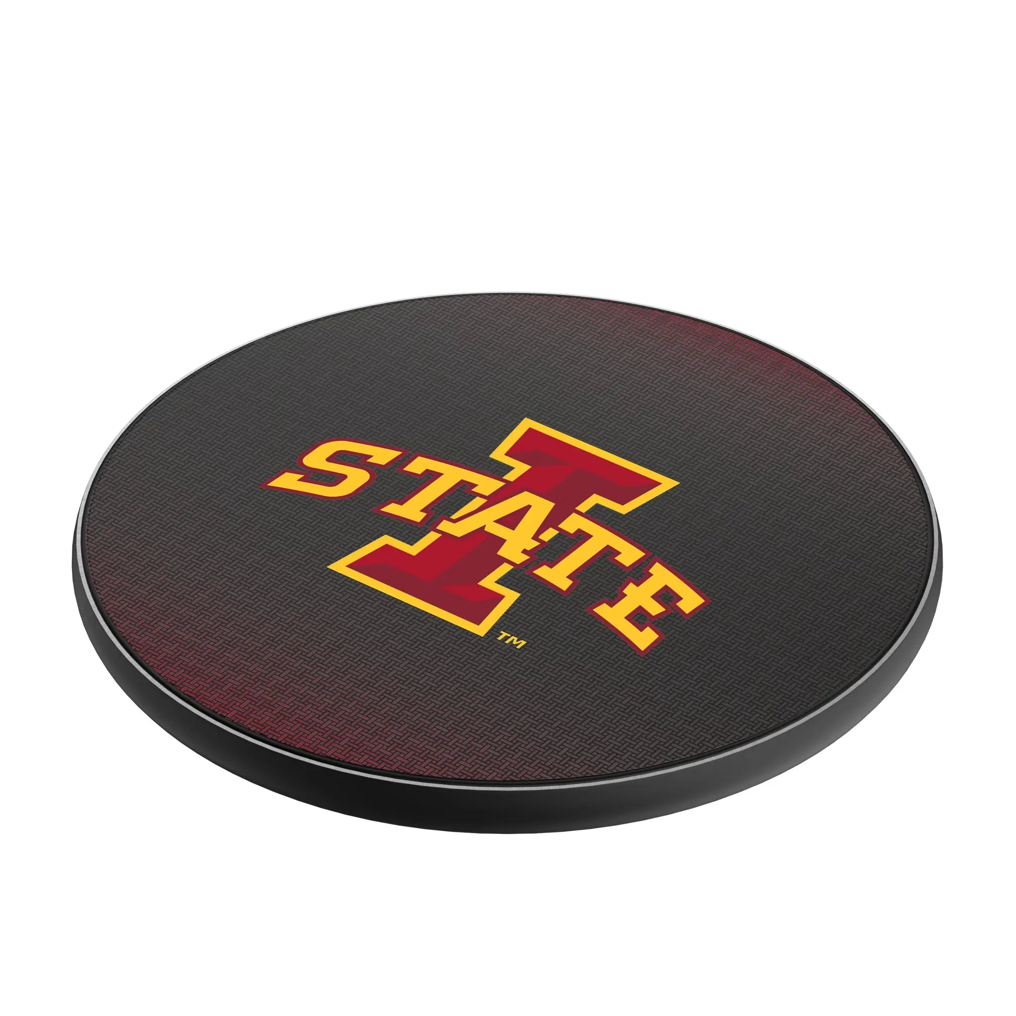 Iowa State University Cyclones Linen 15-Watt Wireless Charger - Isometric View