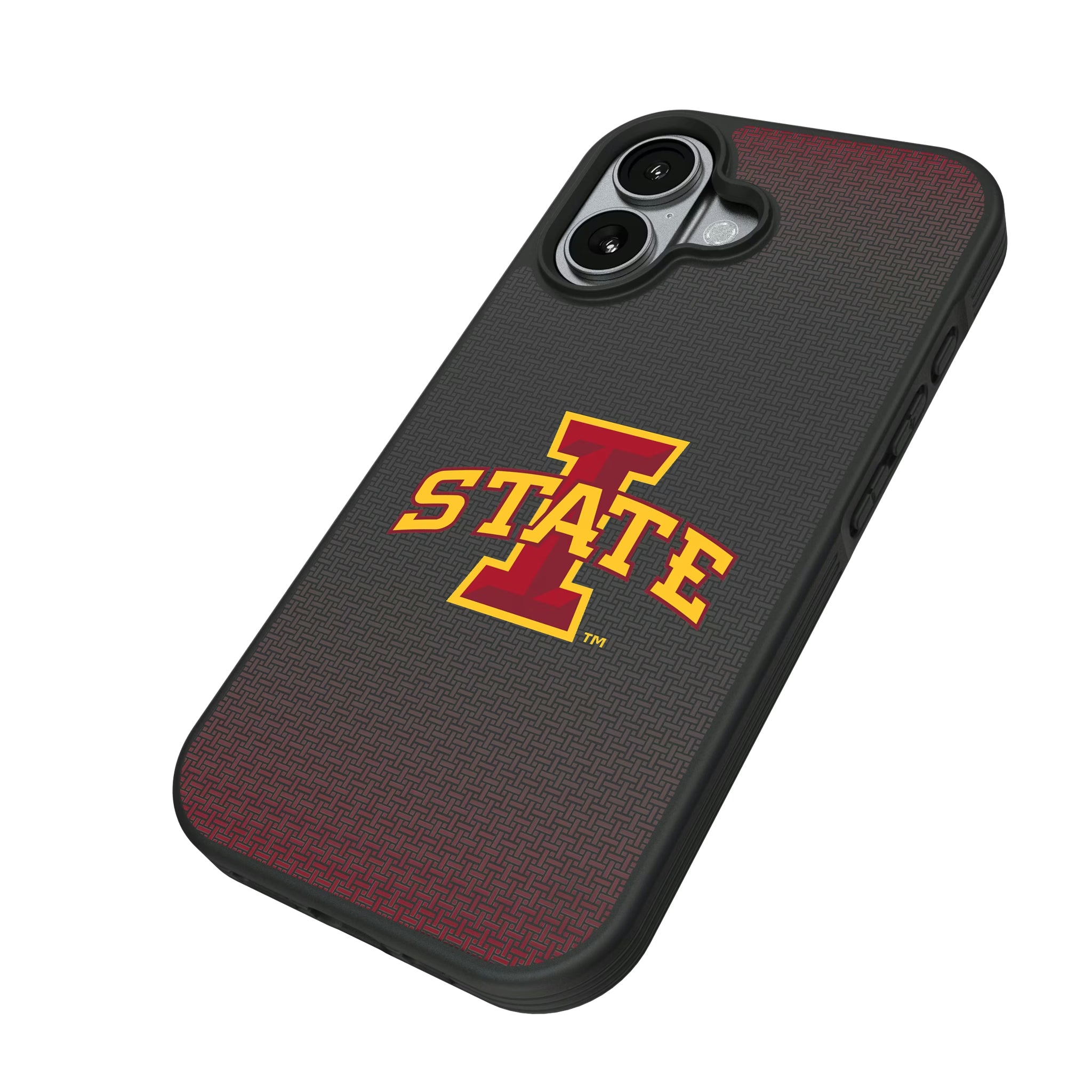 Iowa State University Cyclones Linen iPhone Bump Phone Case for Apple iPhone - Isometric View#Device_iPhone 17